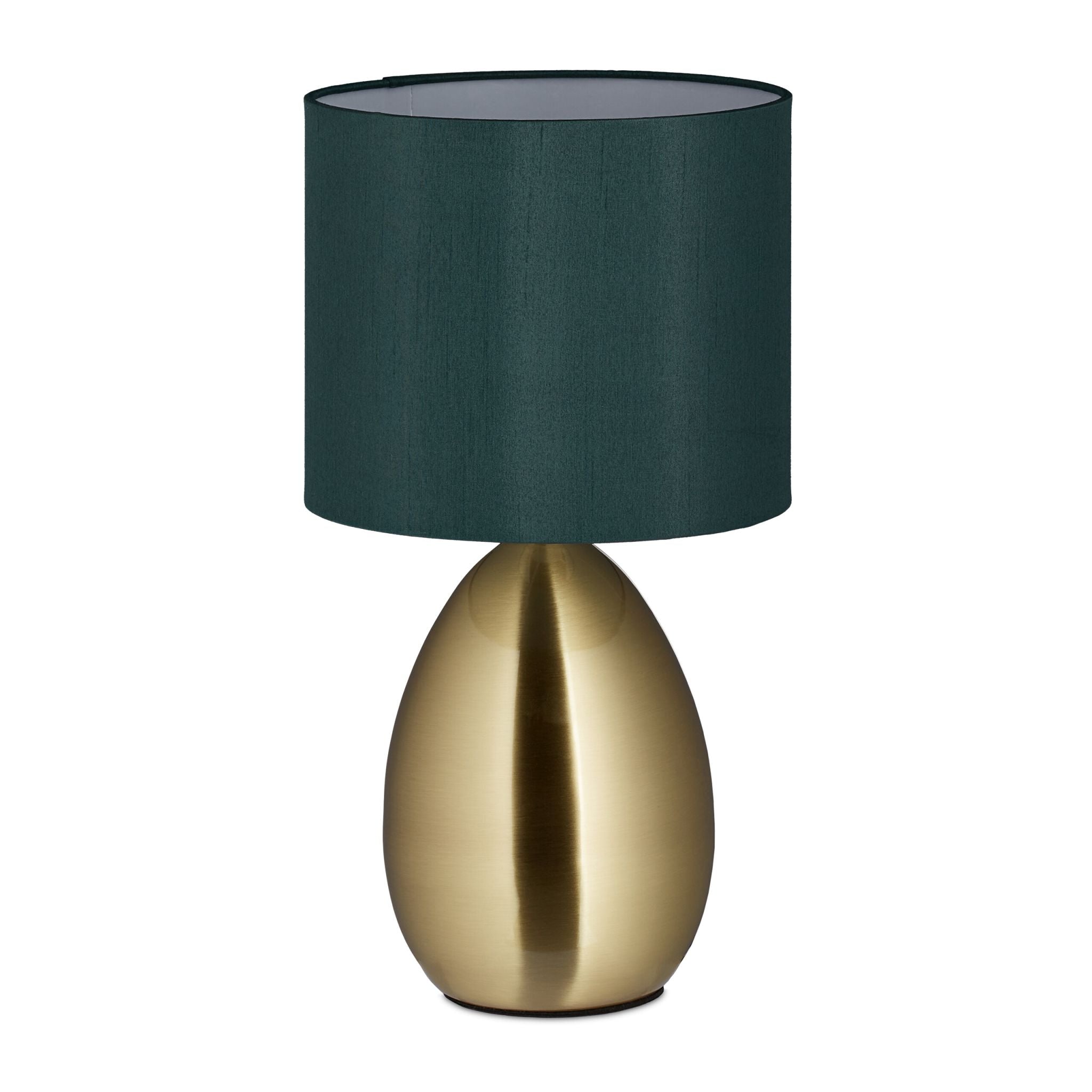 Nachttischlampe Touch messing Dunkelgrün-Gold von Relaxdays