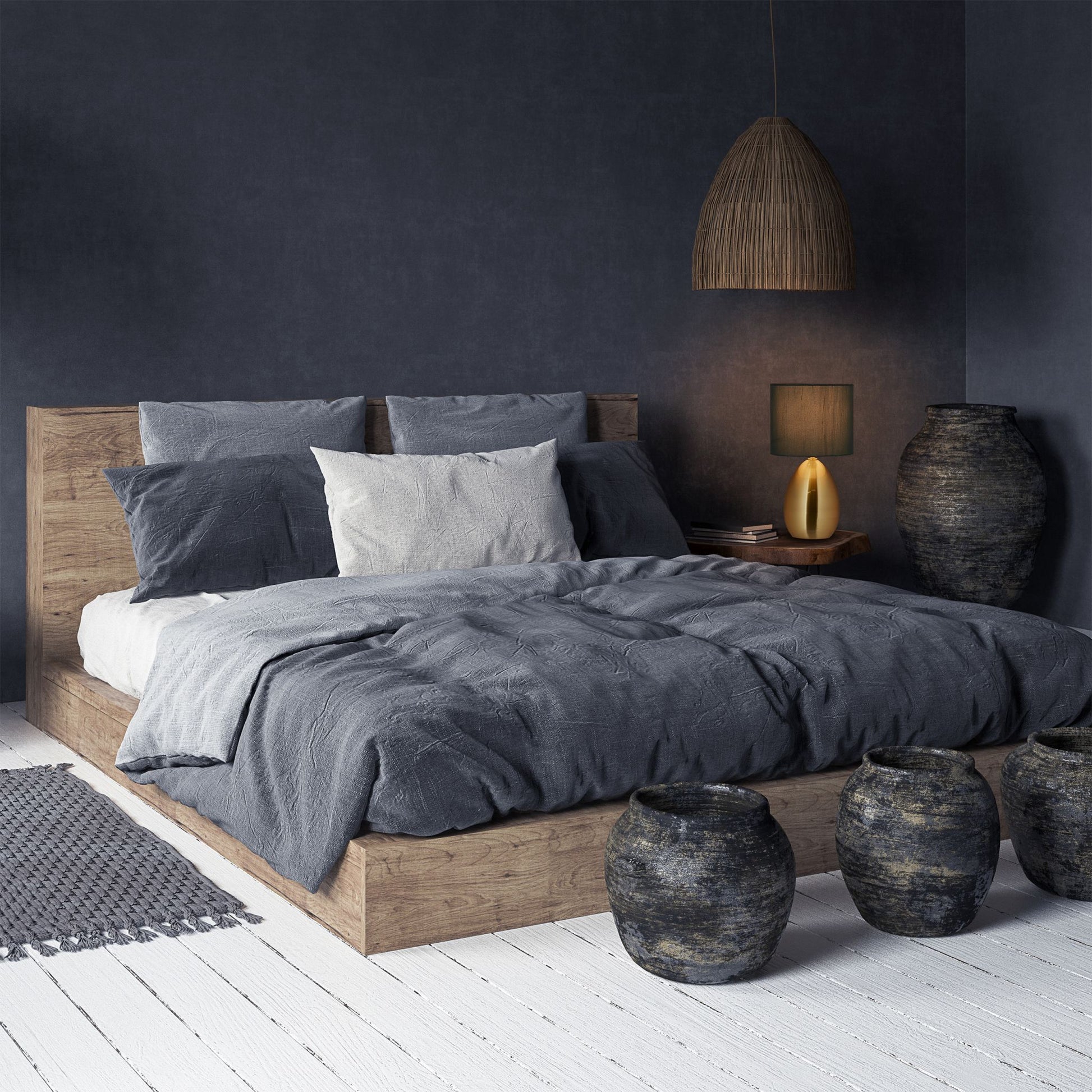 Nachttischlampe Touch messing Dunkelgrün-Gold von Relaxdays