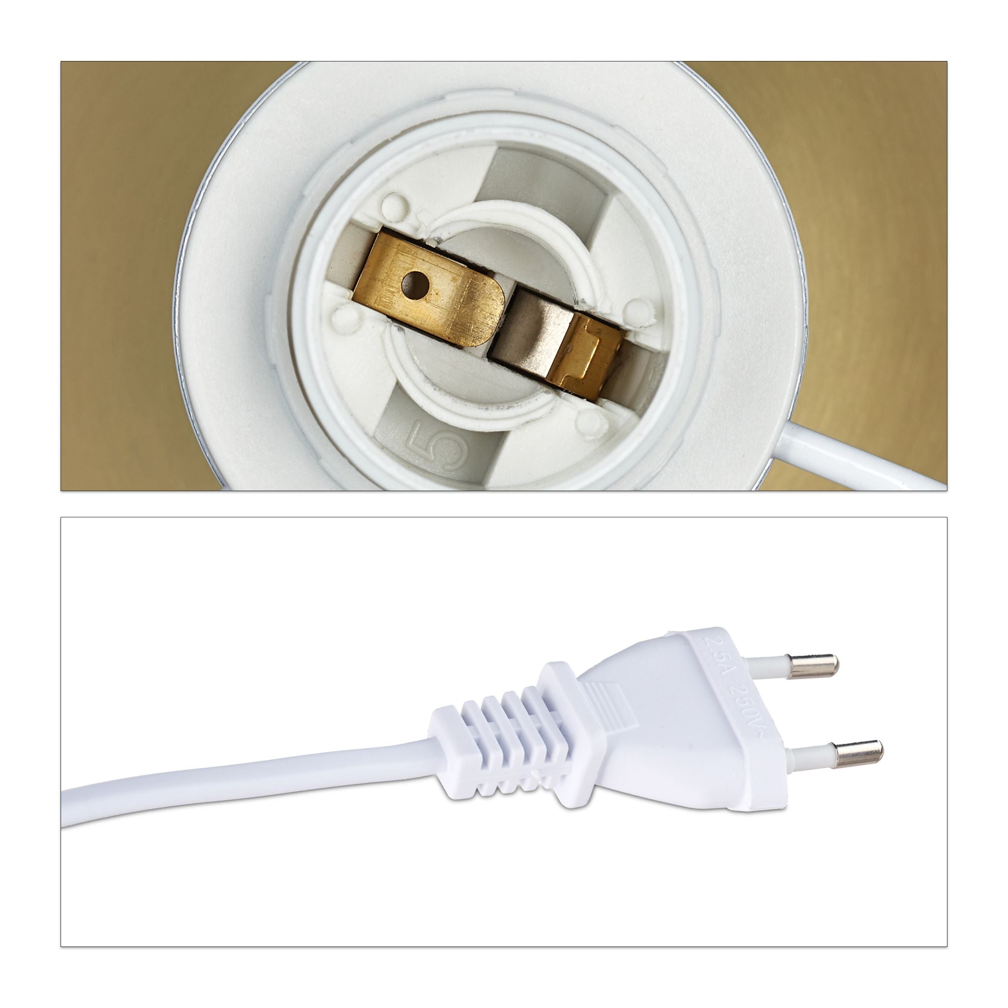 Nachttischlampe Touch messing Dunkelgrün-Gold von Relaxdays