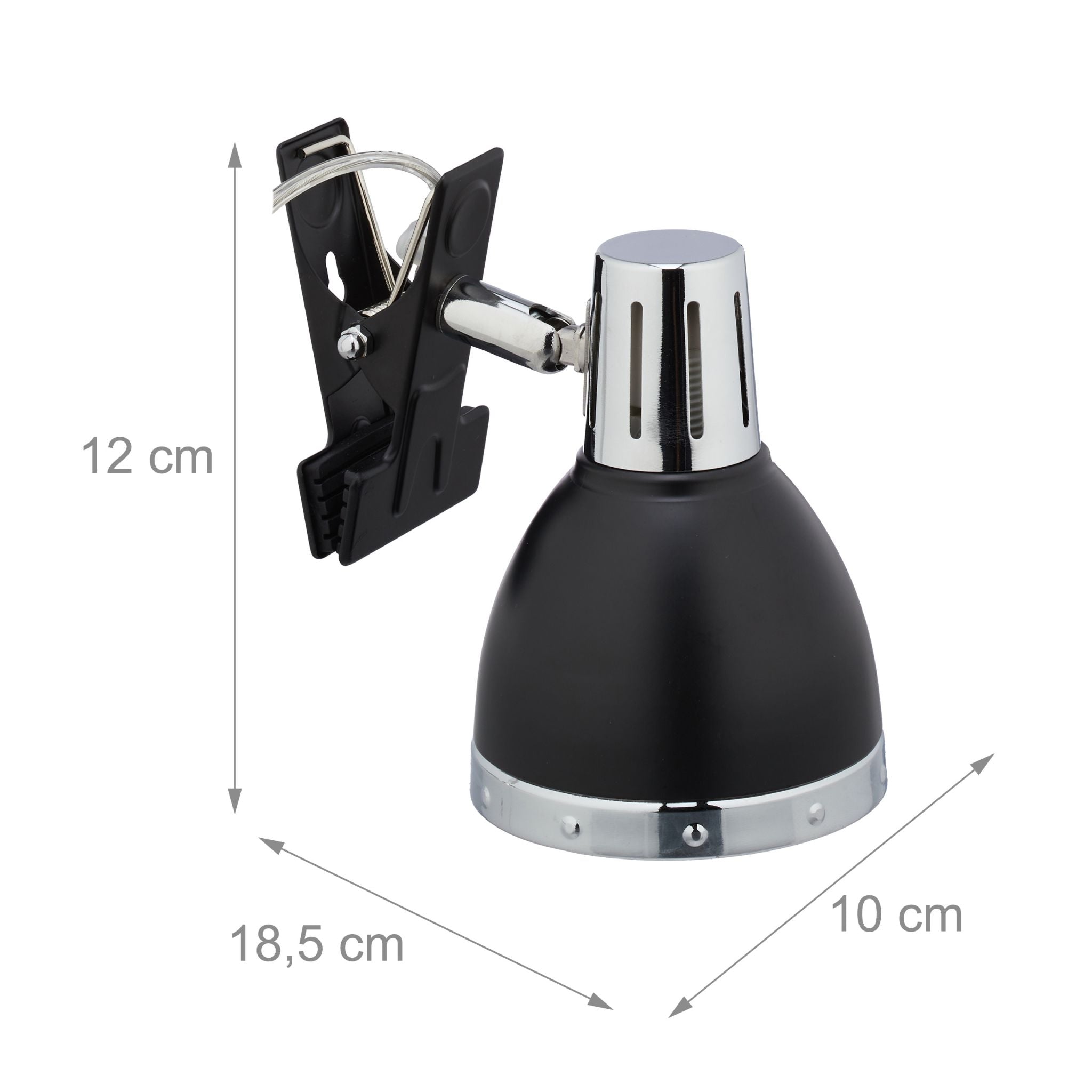 Klemmspot Retro schwarz Schwarz-Silber