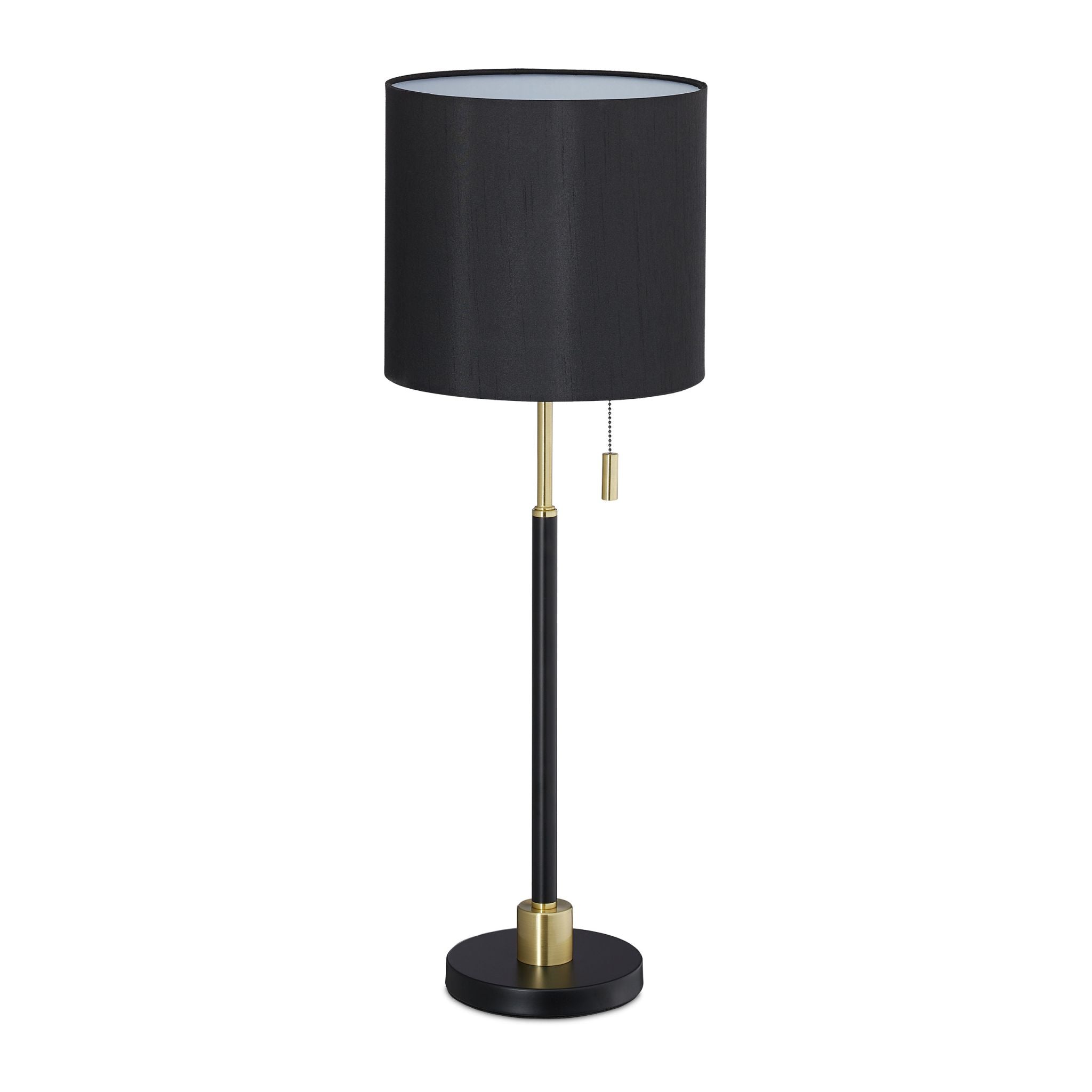 Tischlampe mit Zugschalter Gold-Schwarz von Relaxdays