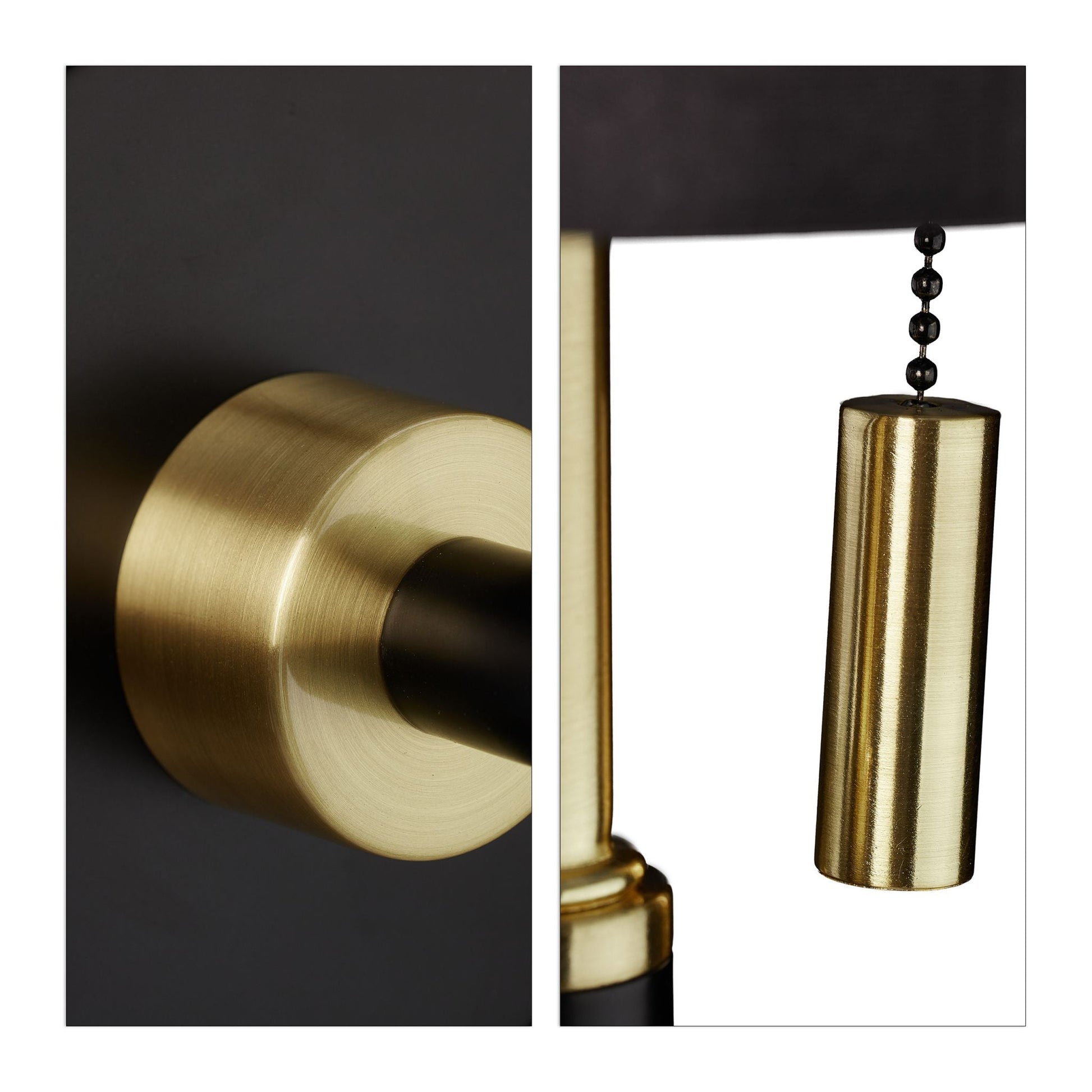 Wandleuchte mit Stoffschirm Gold-Schwarz von Relaxdays