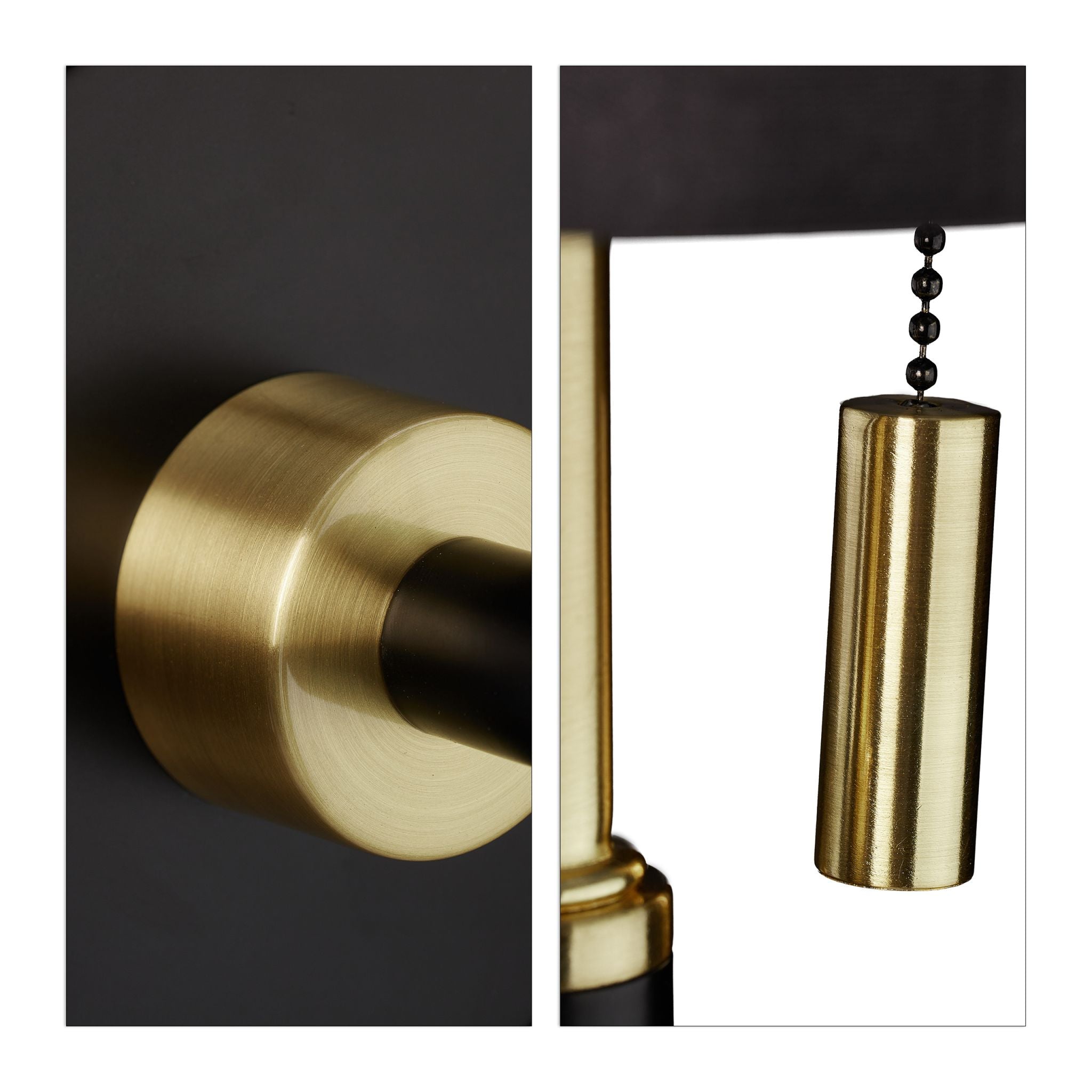 Wandleuchte mit Stoffschirm Gold-Schwarz von Relaxdays
