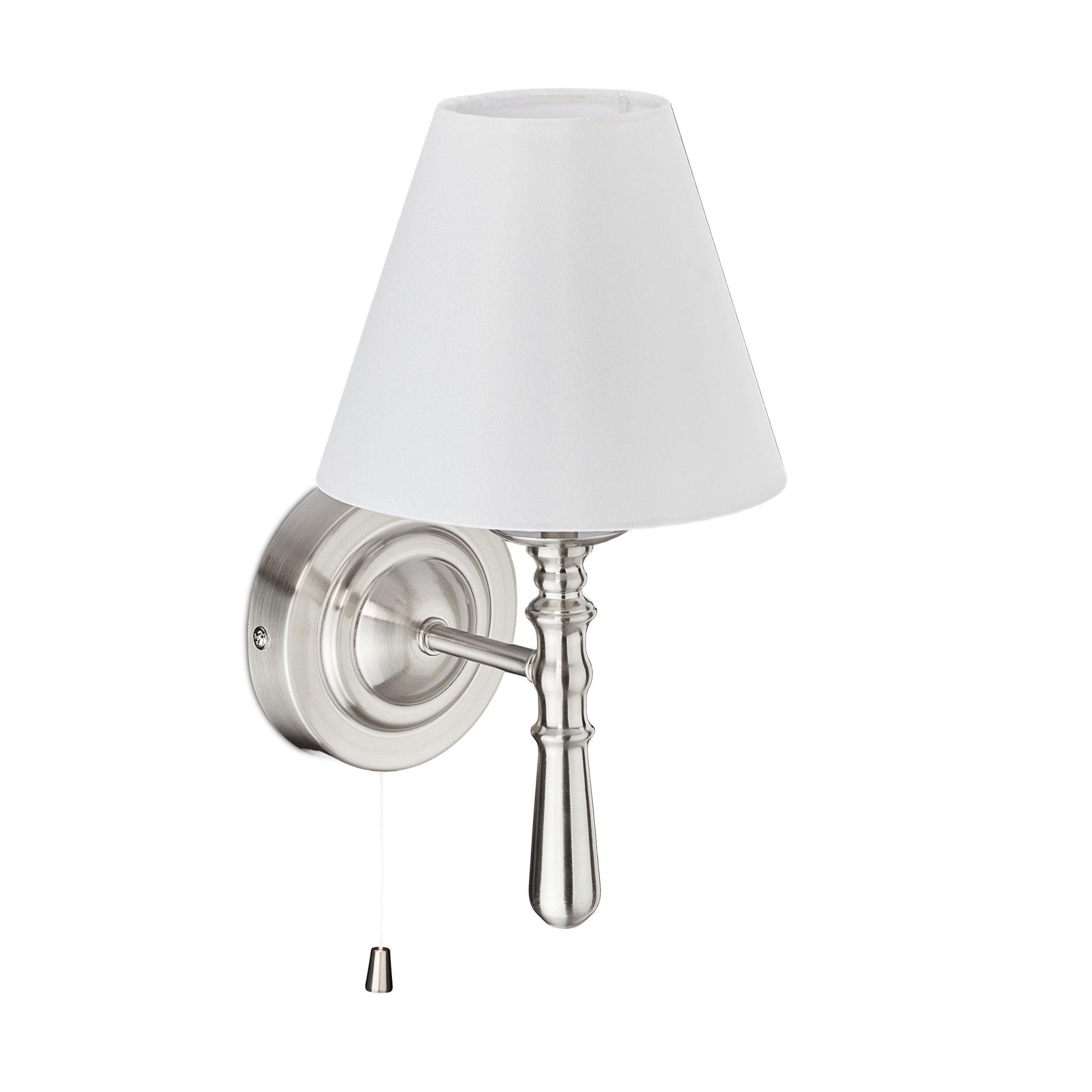 Wandlampe mit Schirm Weiss-Silber von Relaxdays