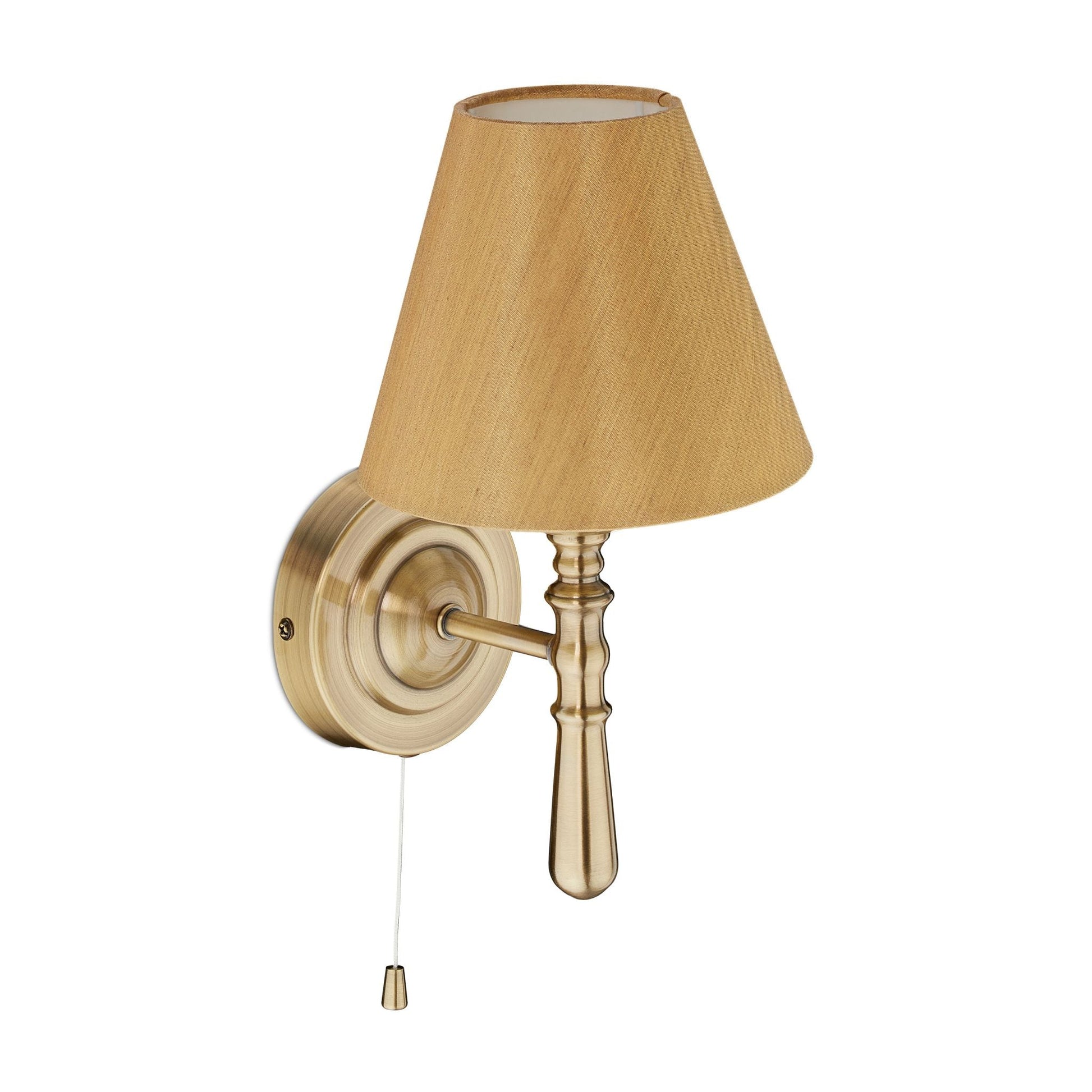 Wandlampe mit Schirm Gold-Hellbraun von Relaxdays