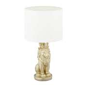 Tischlampe Löwe Weiss-Gold von Relaxdays