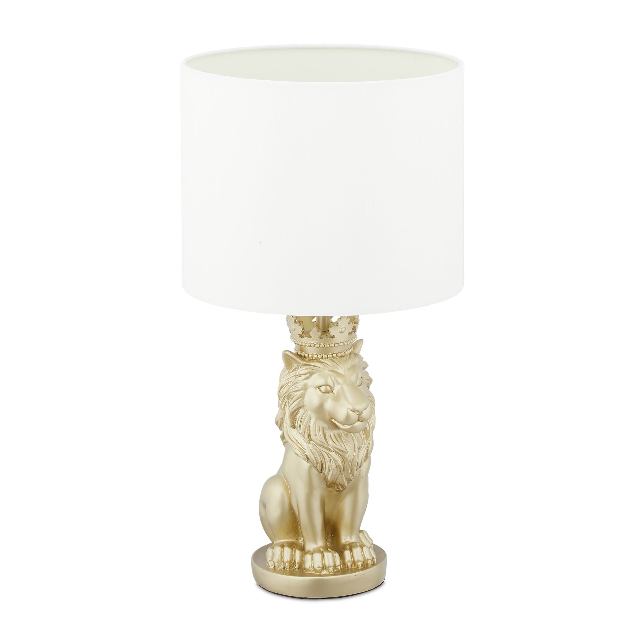 Tischlampe Löwe Weiss-Gold von Relaxdays