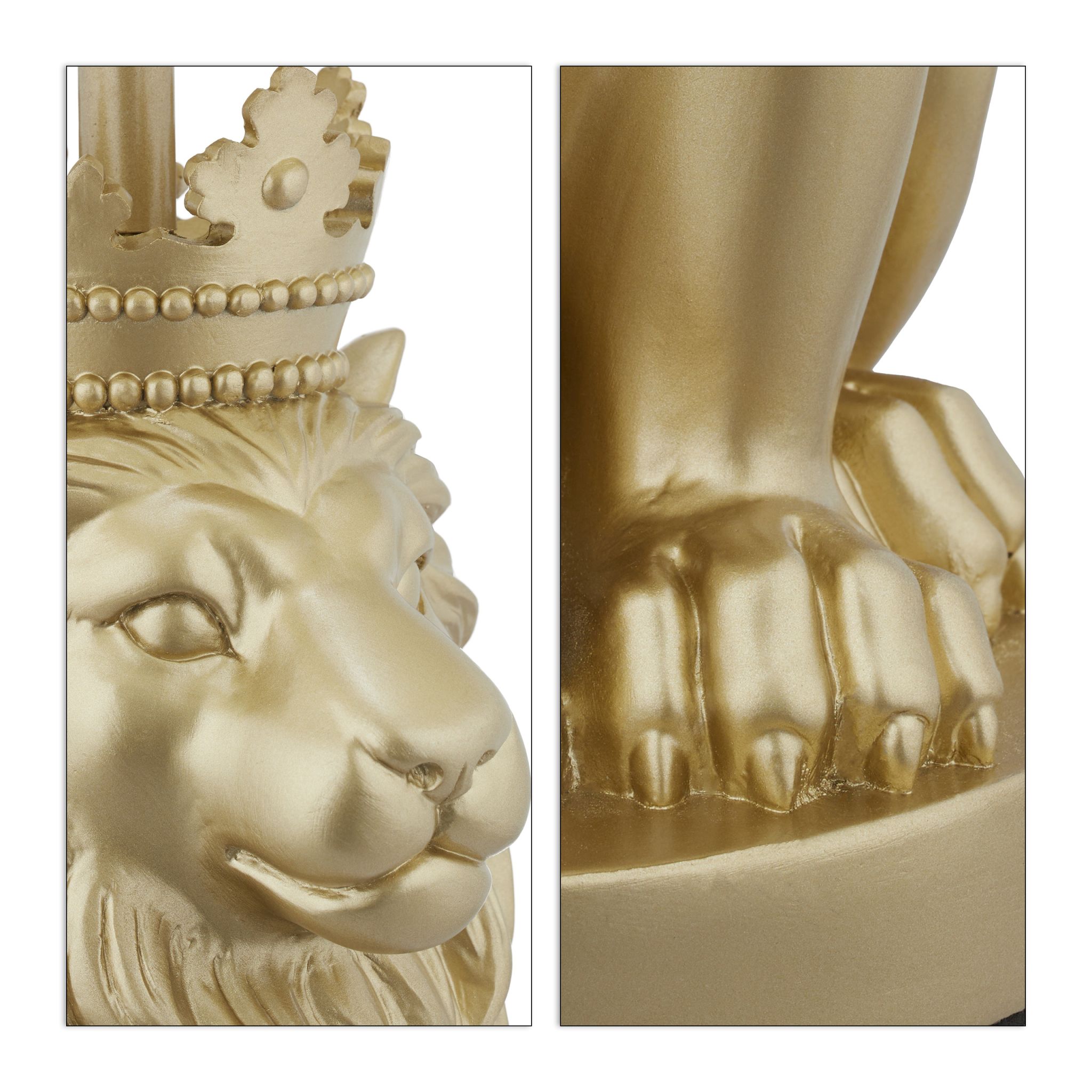 Tischlampe Löwe Weiss-Gold von Relaxdays