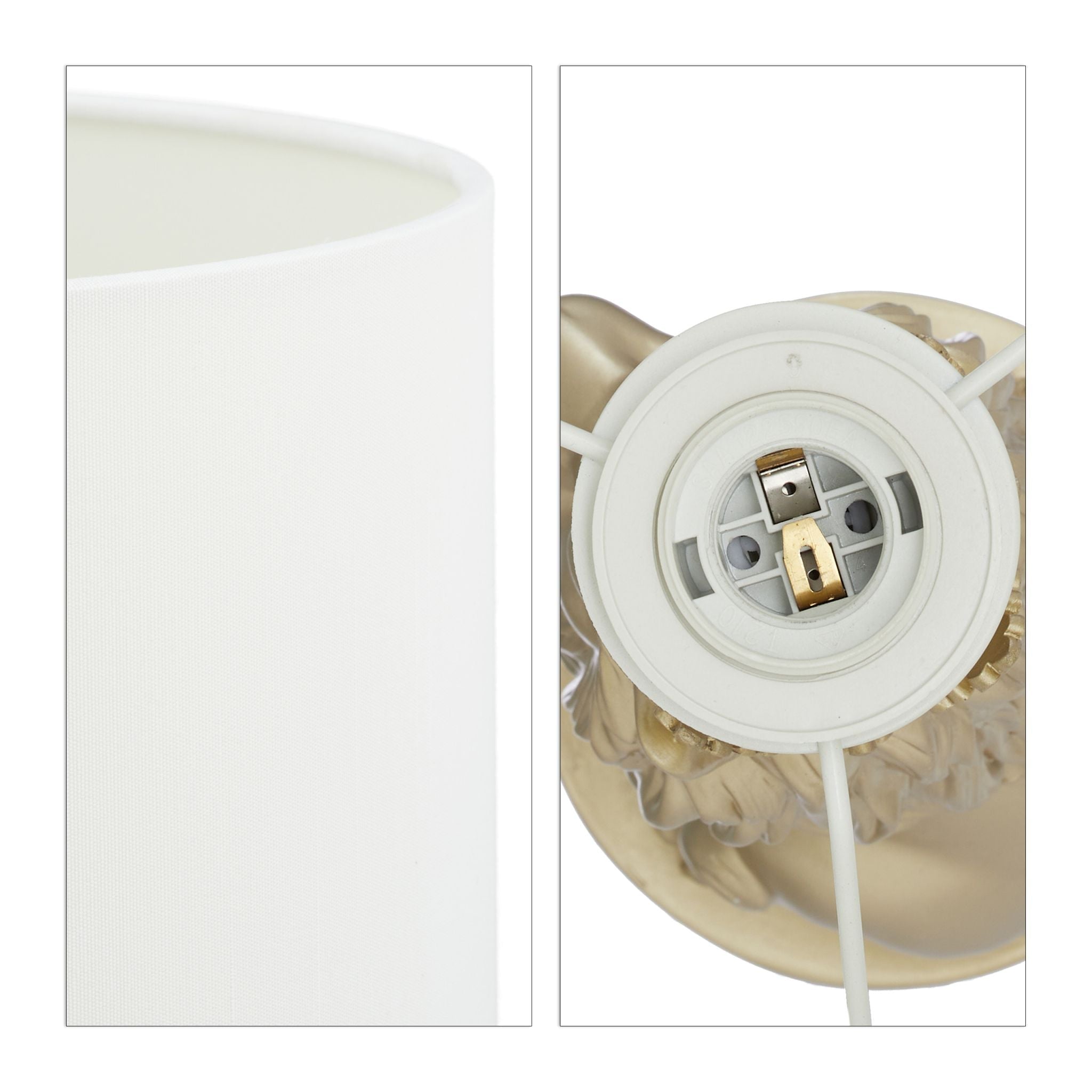 Tischlampe Löwe Weiss-Gold von Relaxdays