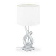 Tischlampe modern silber Weiss-Silber von Relaxdays