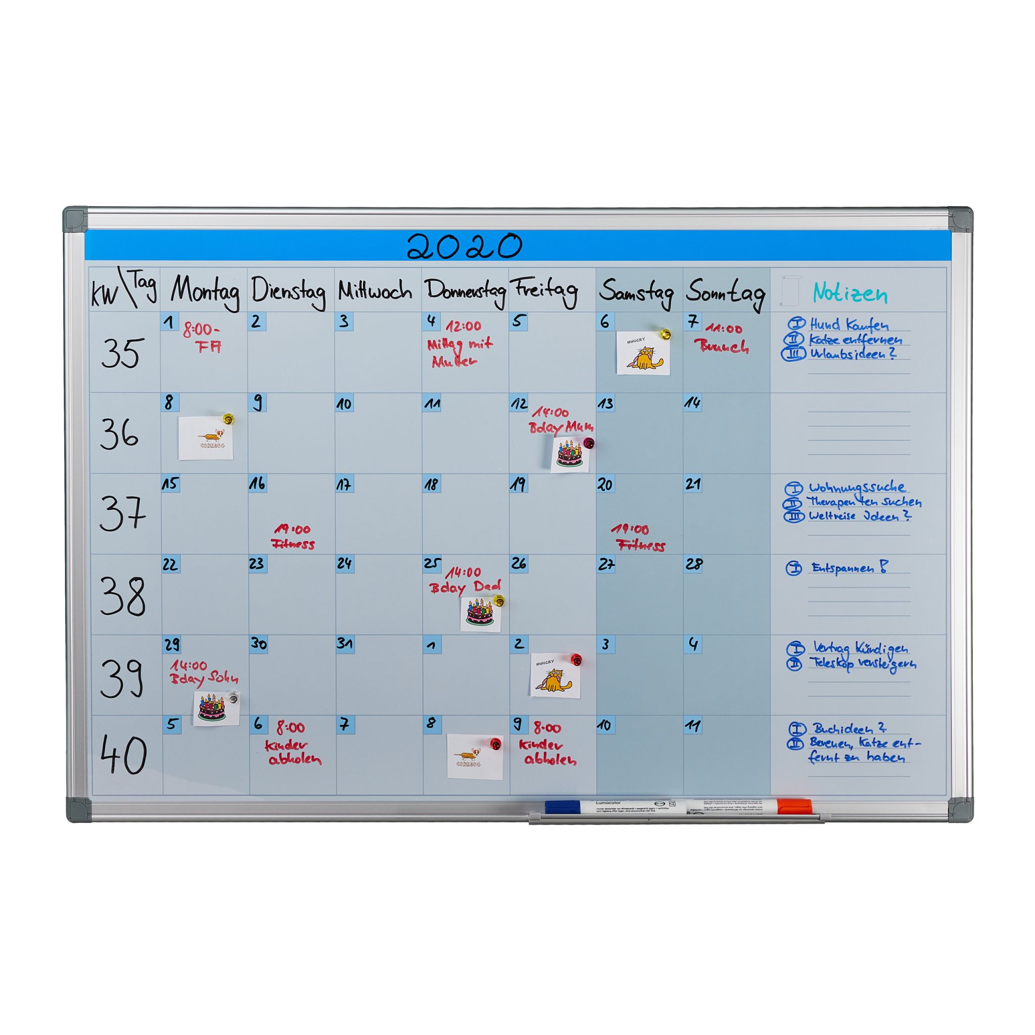 Whiteboard Planer Weiss von Relaxdays