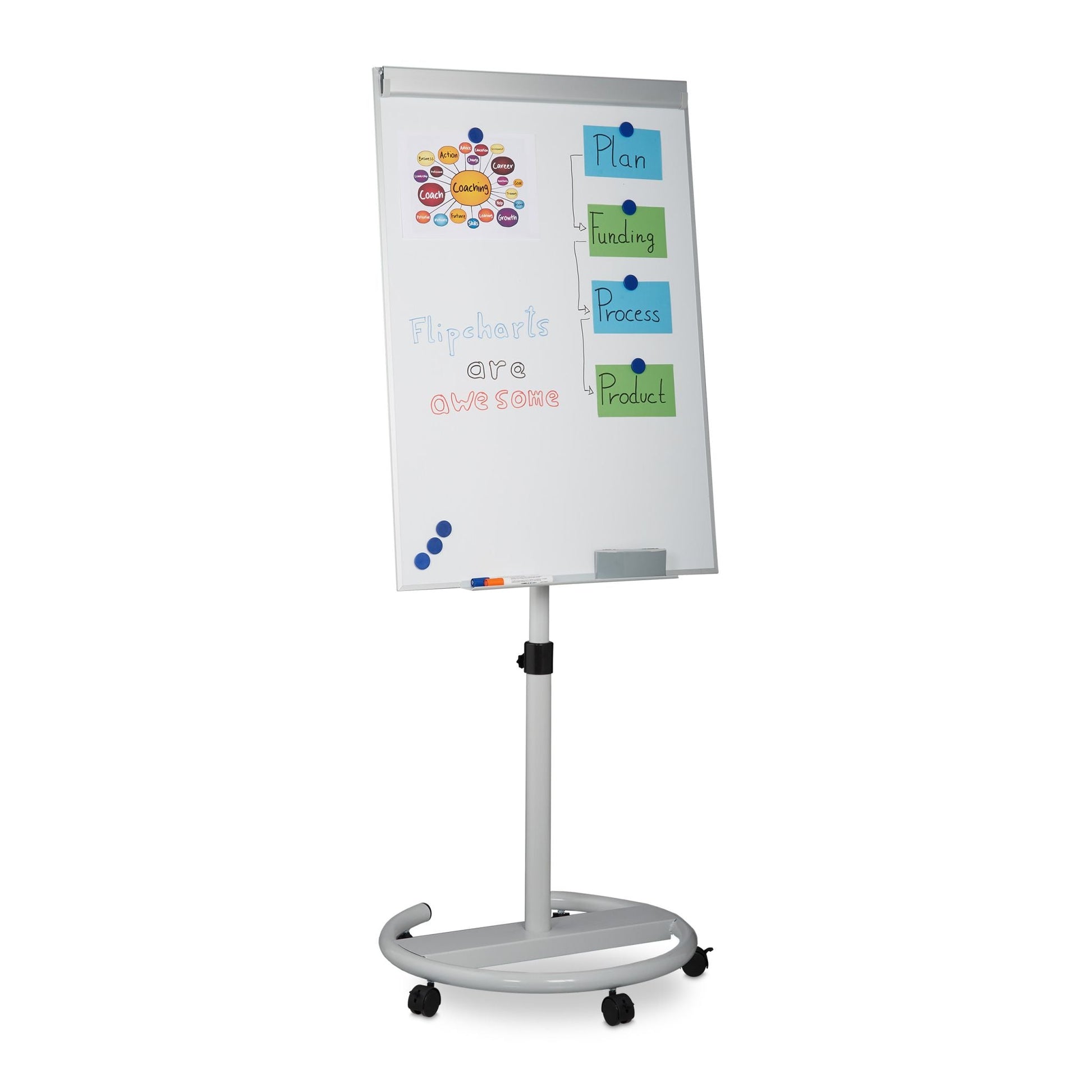 Flipchart mobil Weiss-Silber von Relaxdays