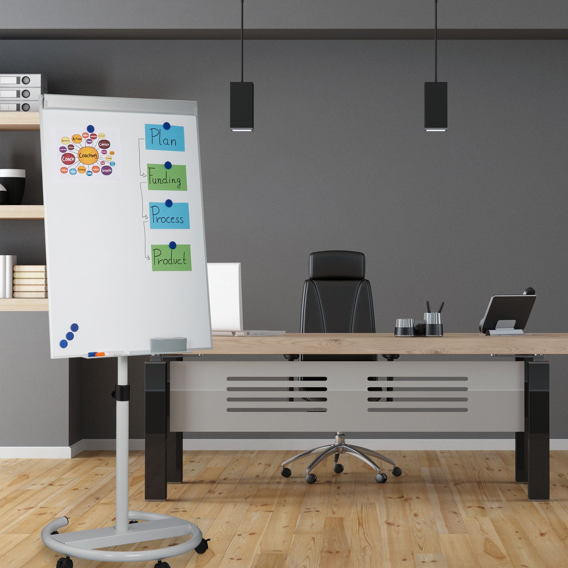 Flipchart mobil Weiss-Silber von Relaxdays