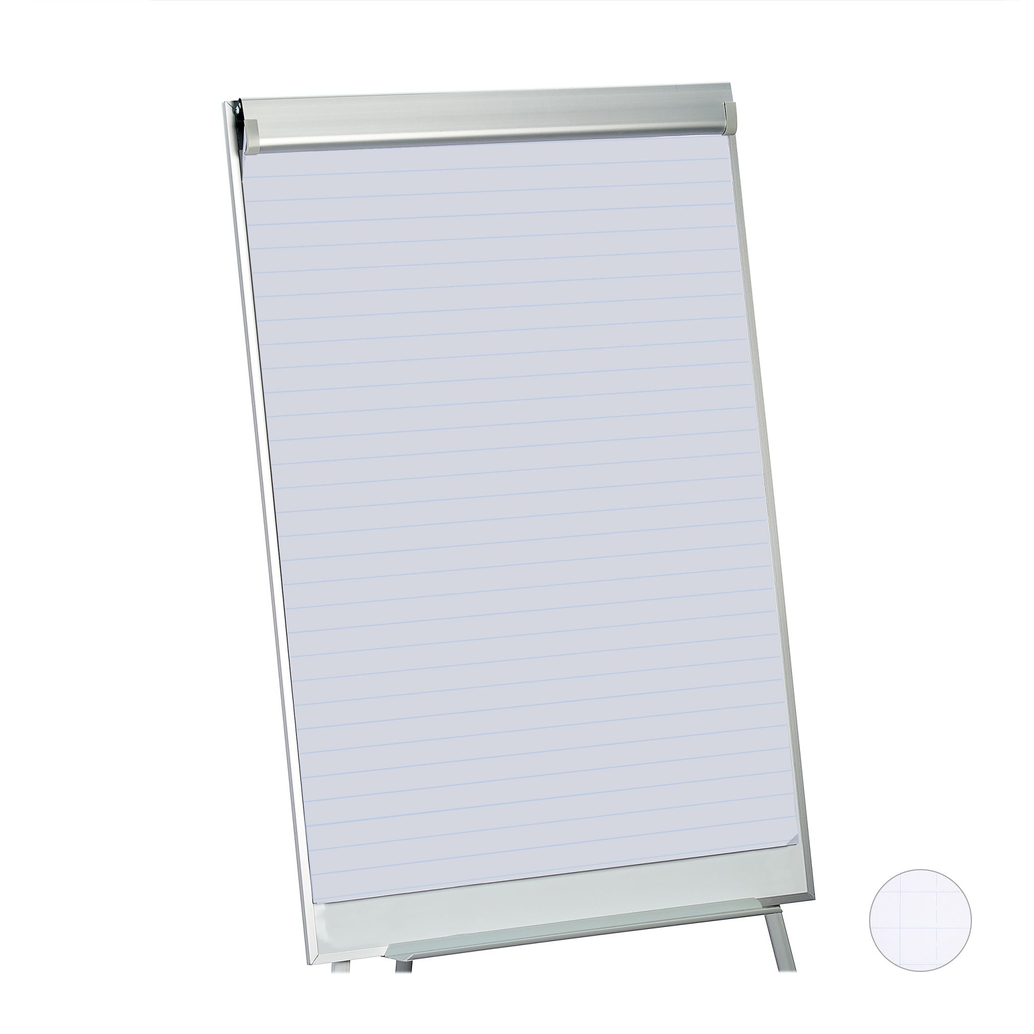 Flipchart Papier 50 Blatt Weiss-Silber von Relaxdays