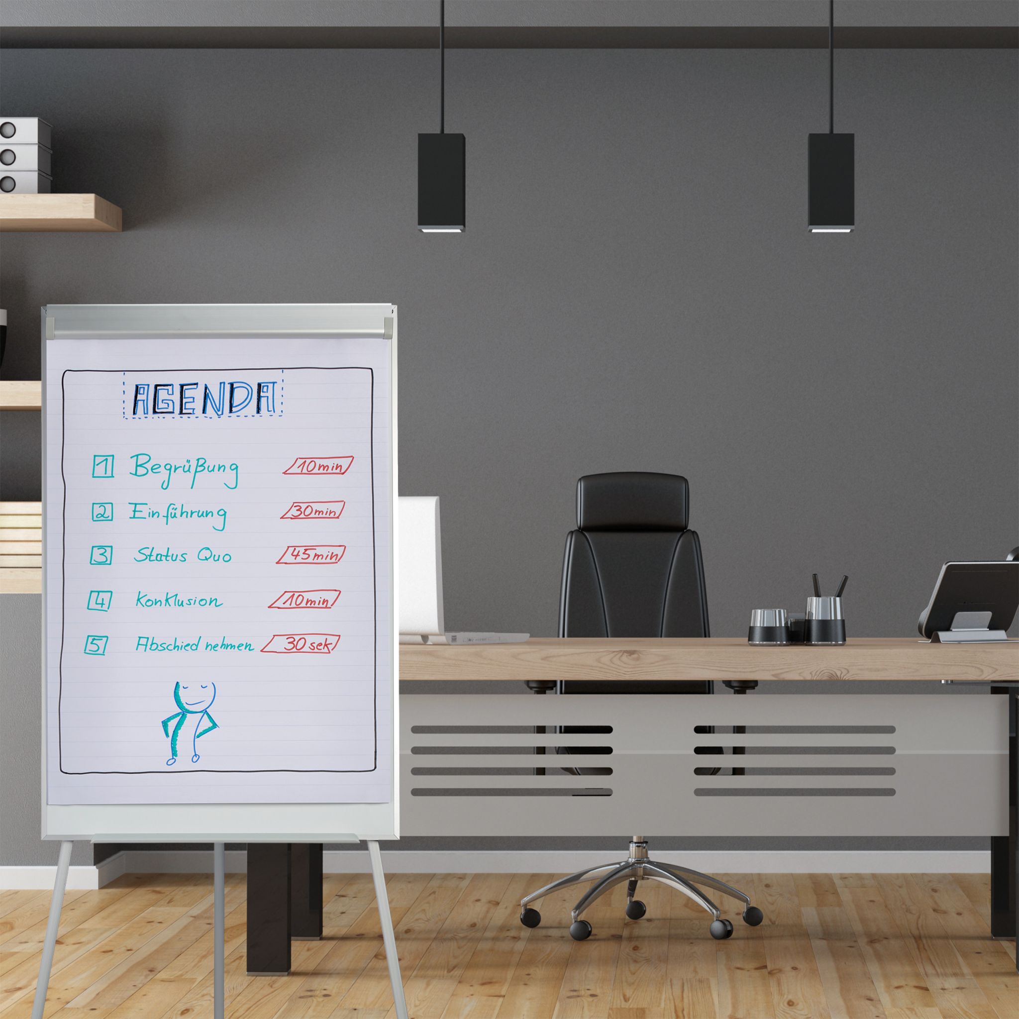 Flipchart Papier 50 Blatt Weiss-Silber von Relaxdays