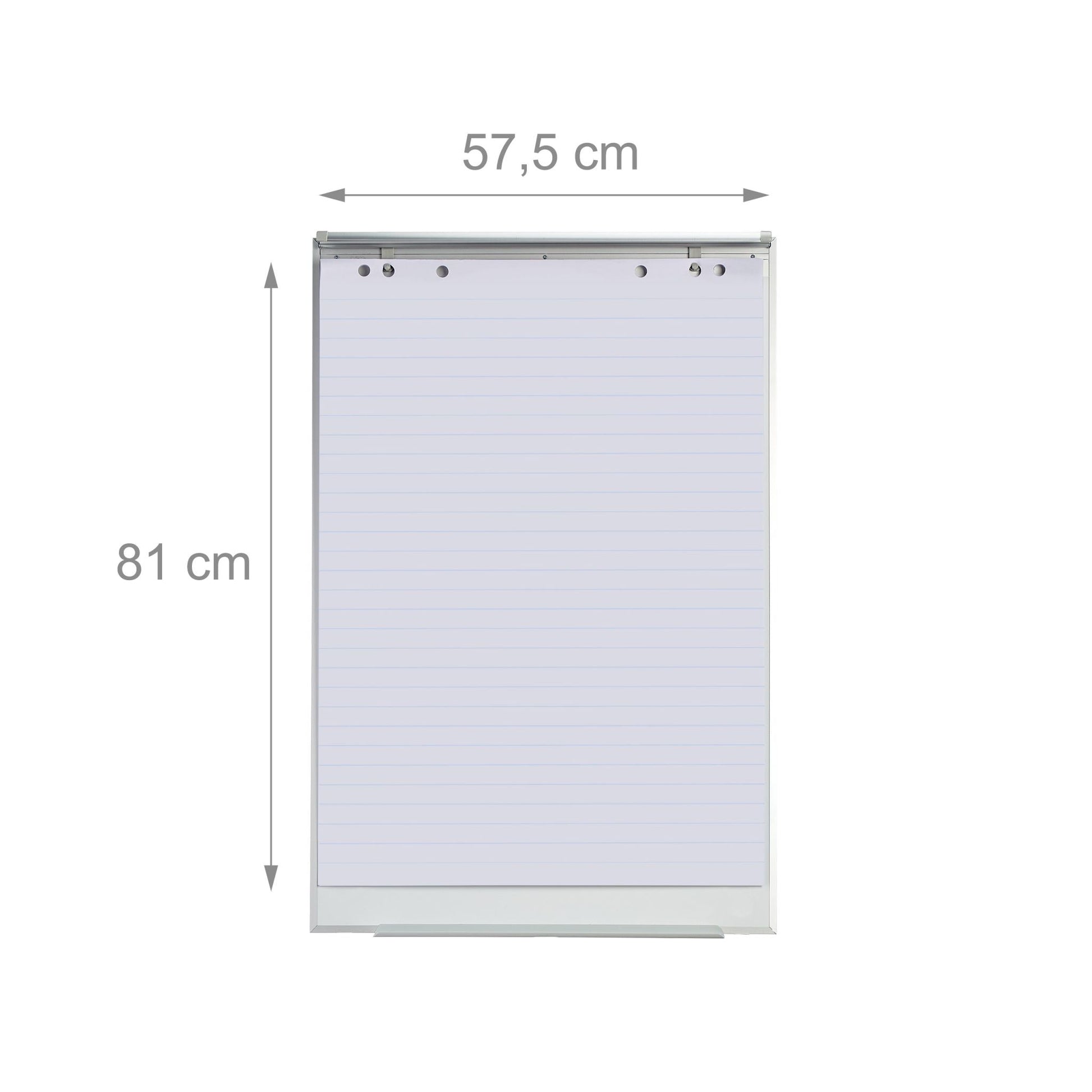Flipchart Papier 50 Blatt Weiss-Silber von Relaxdays
