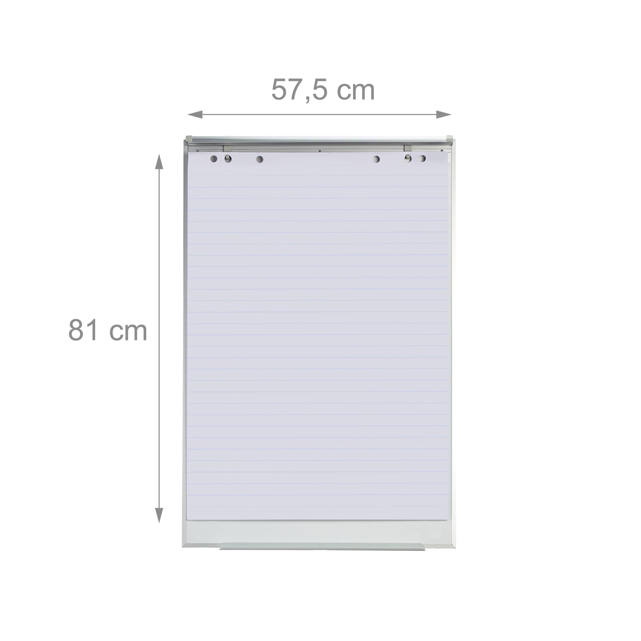 Flipchart Papier 50 Blatt Weiss-Silber von Relaxdays