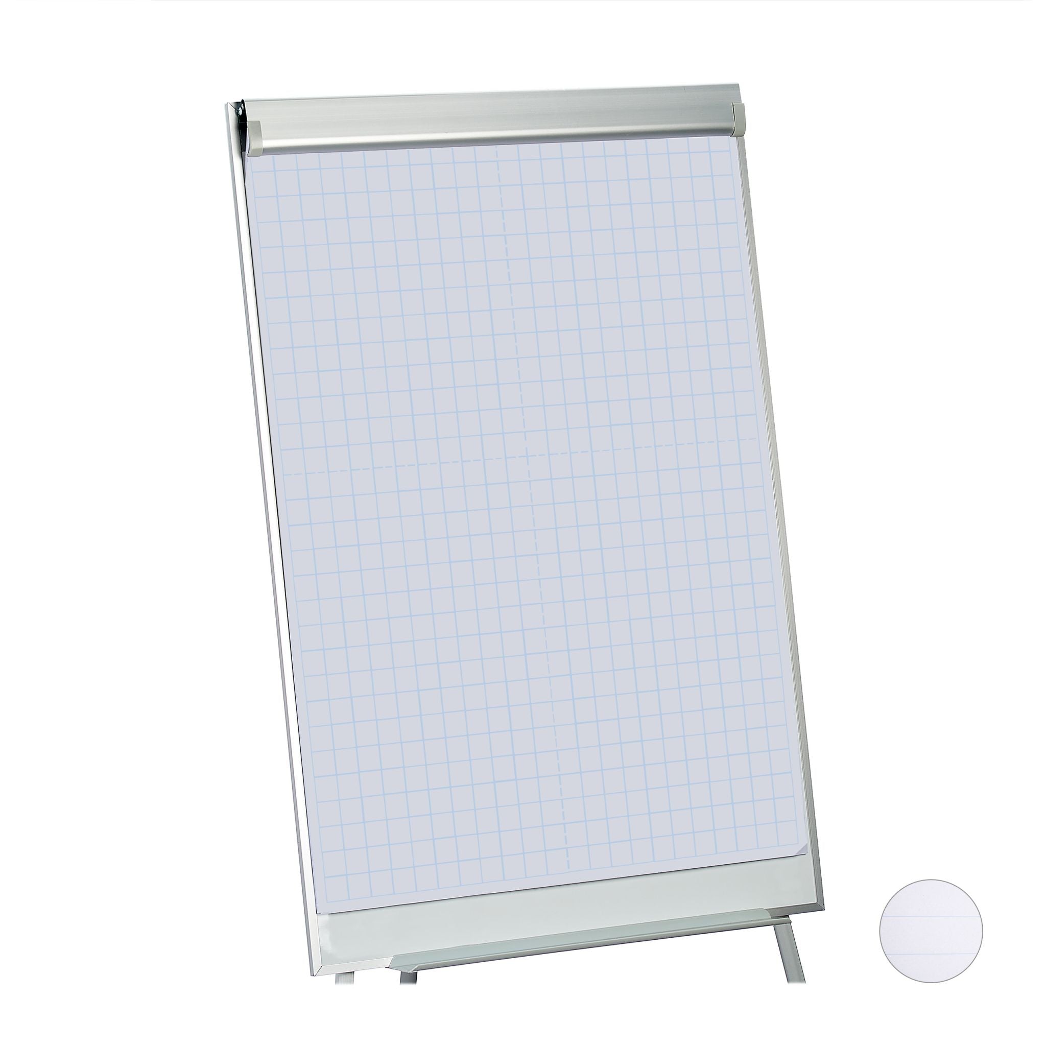 Flipchart Papier 50 Blatt Weiss-Silber von Relaxdays