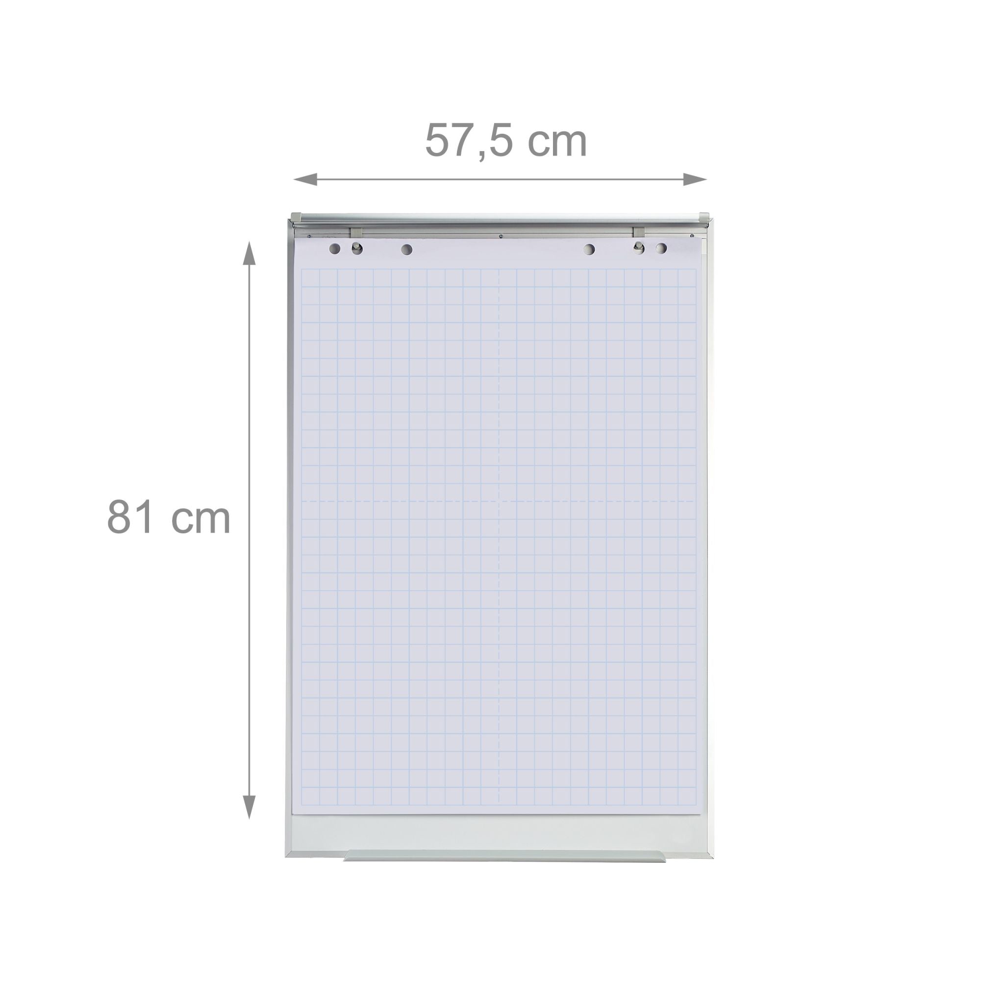 Flipchart Papier 50 Blatt Weiss-Silber von Relaxdays