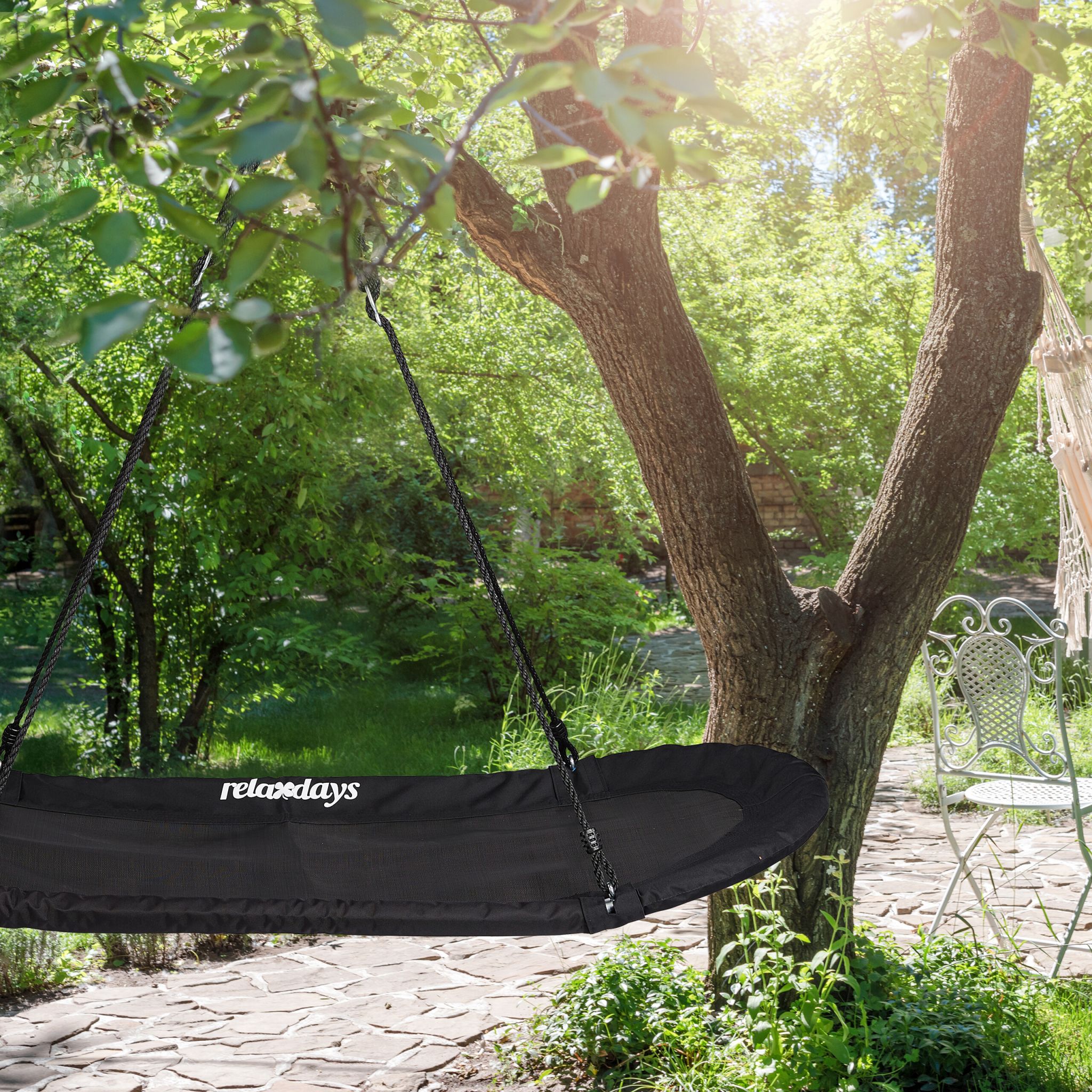 Nestschaukel XXL schwarz Schwarz von Relaxdays