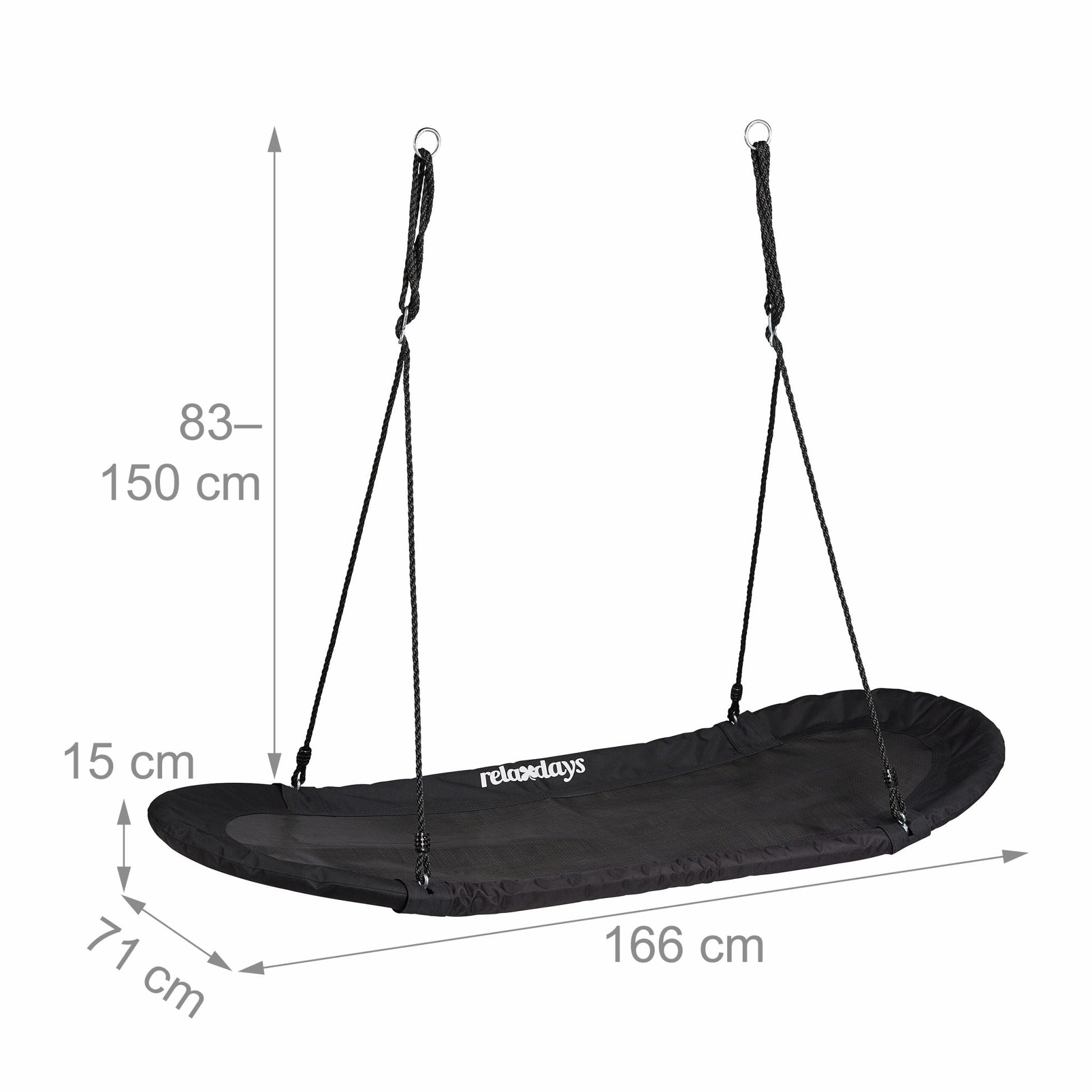 Nestschaukel XXL schwarz Schwarz von Relaxdays