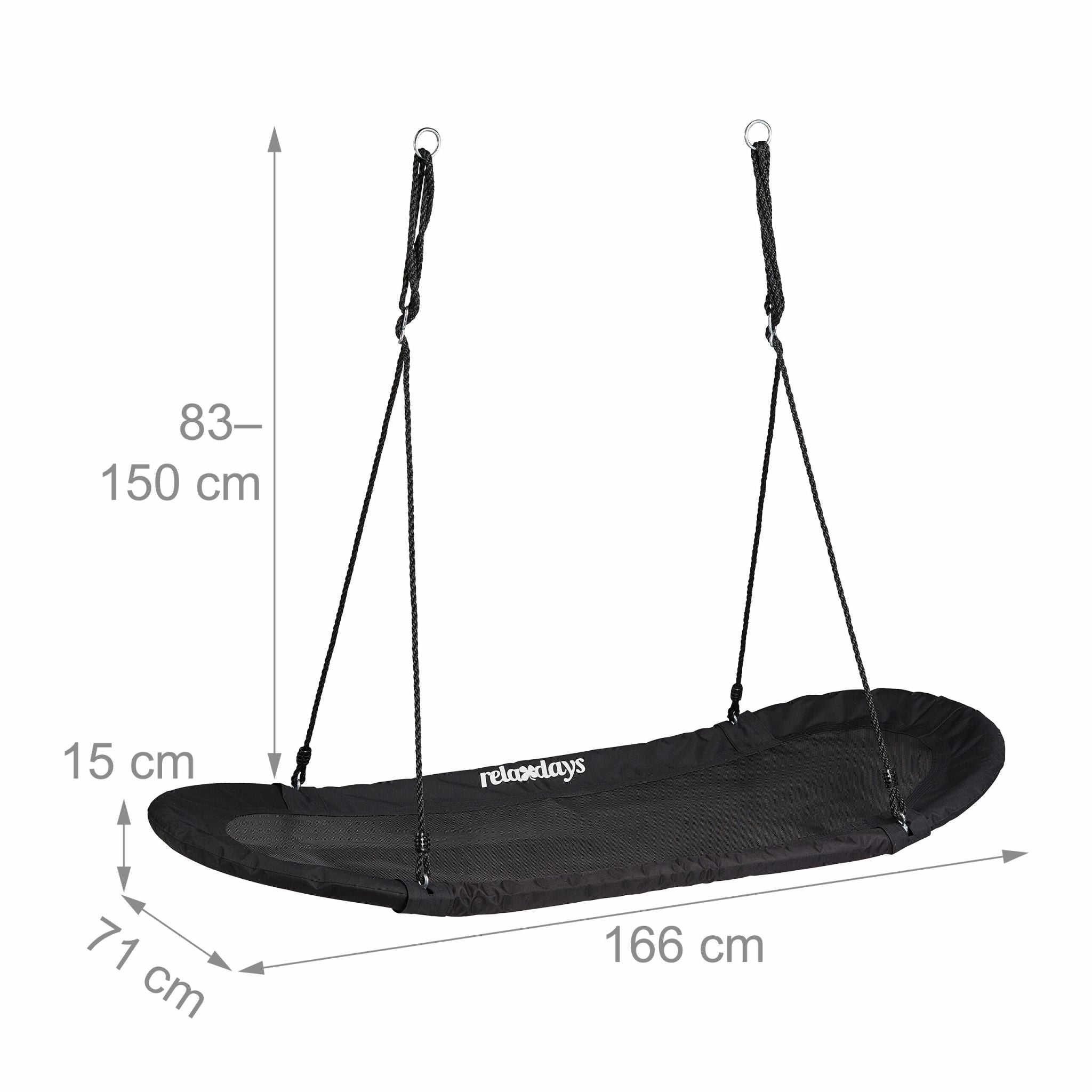 Nestschaukel XXL schwarz Schwarz von Relaxdays