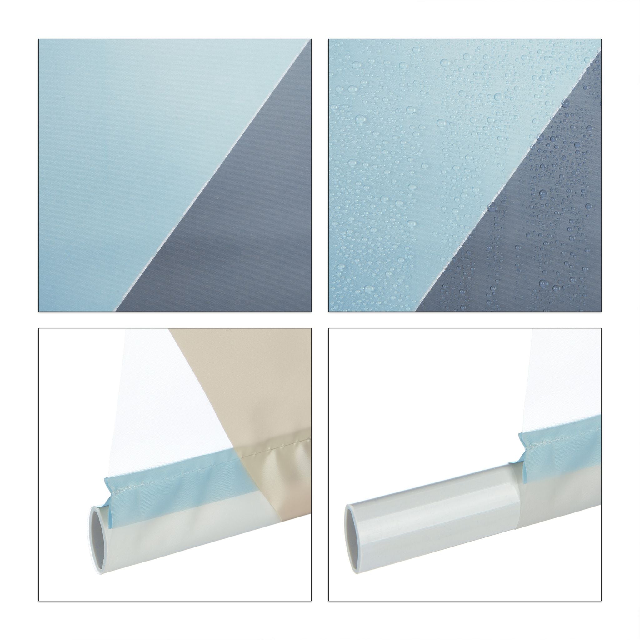 Duschrollo mit geometrischem Design Beige-Blau-Grau von Relaxdays