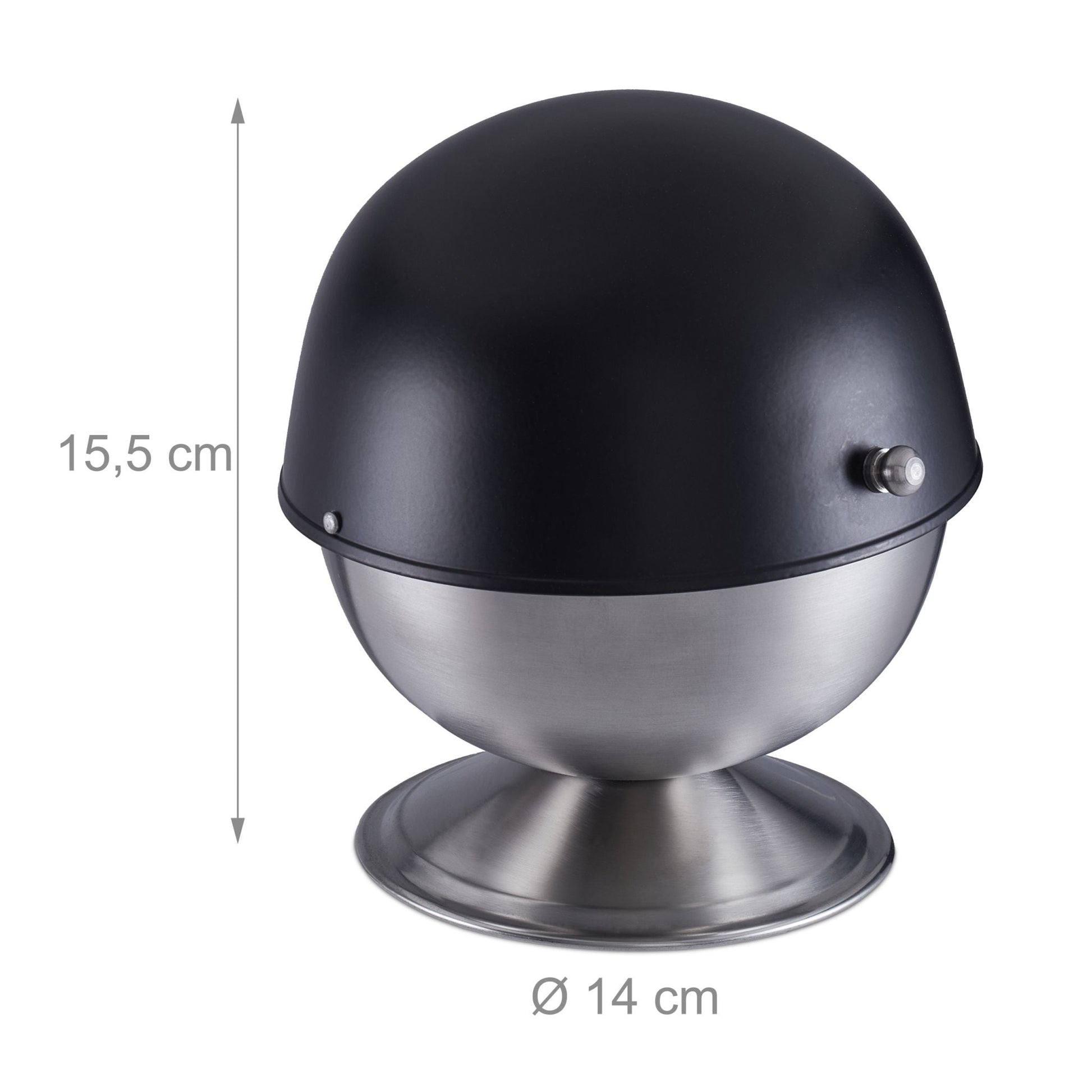 Zuckerdose Edelstahl Schwarz-Silber von Relaxdays