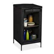 Campingschrank mit 2 Ablagen Grau von Relaxdays
