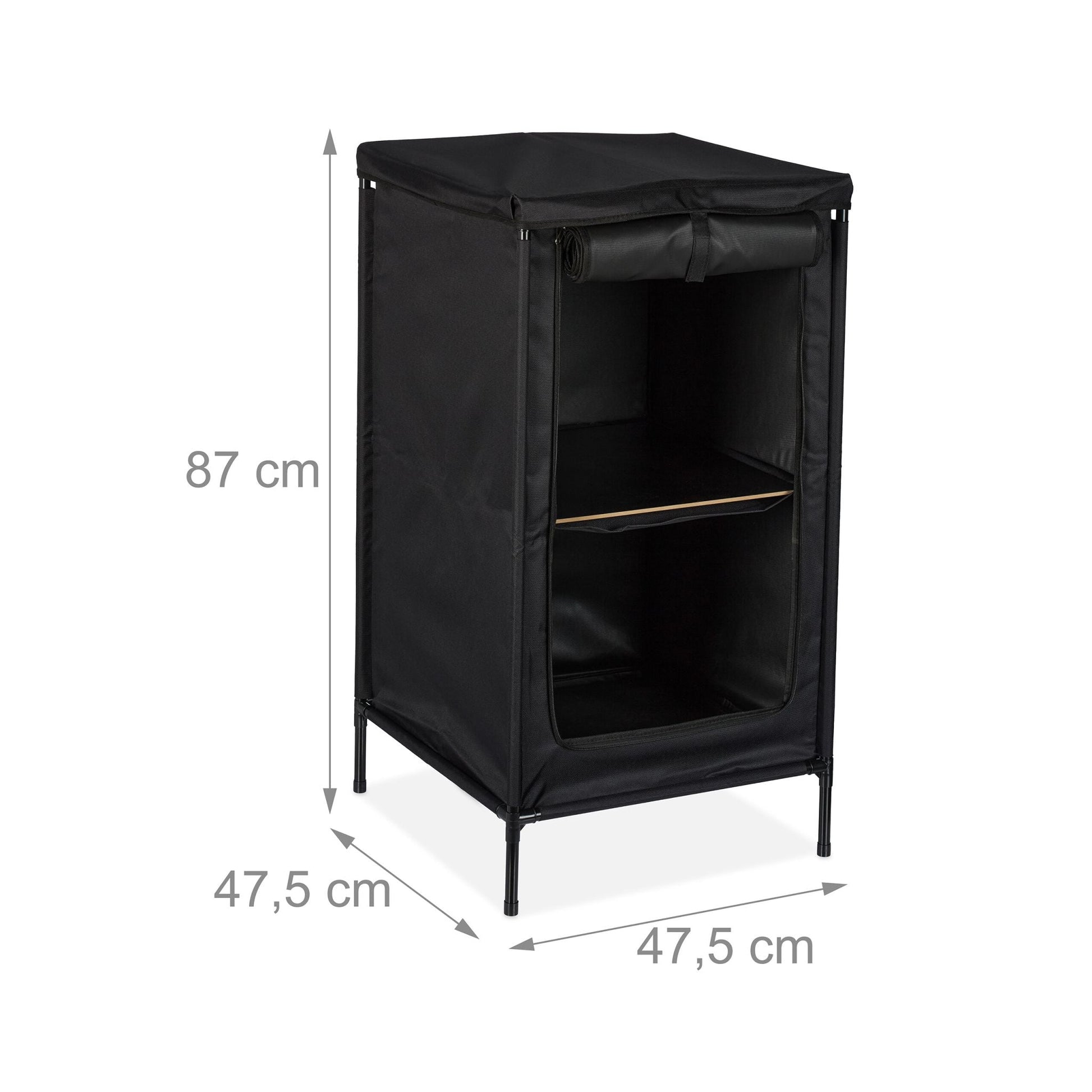 Campingschrank mit 2 Ablagen Grau von Relaxdays