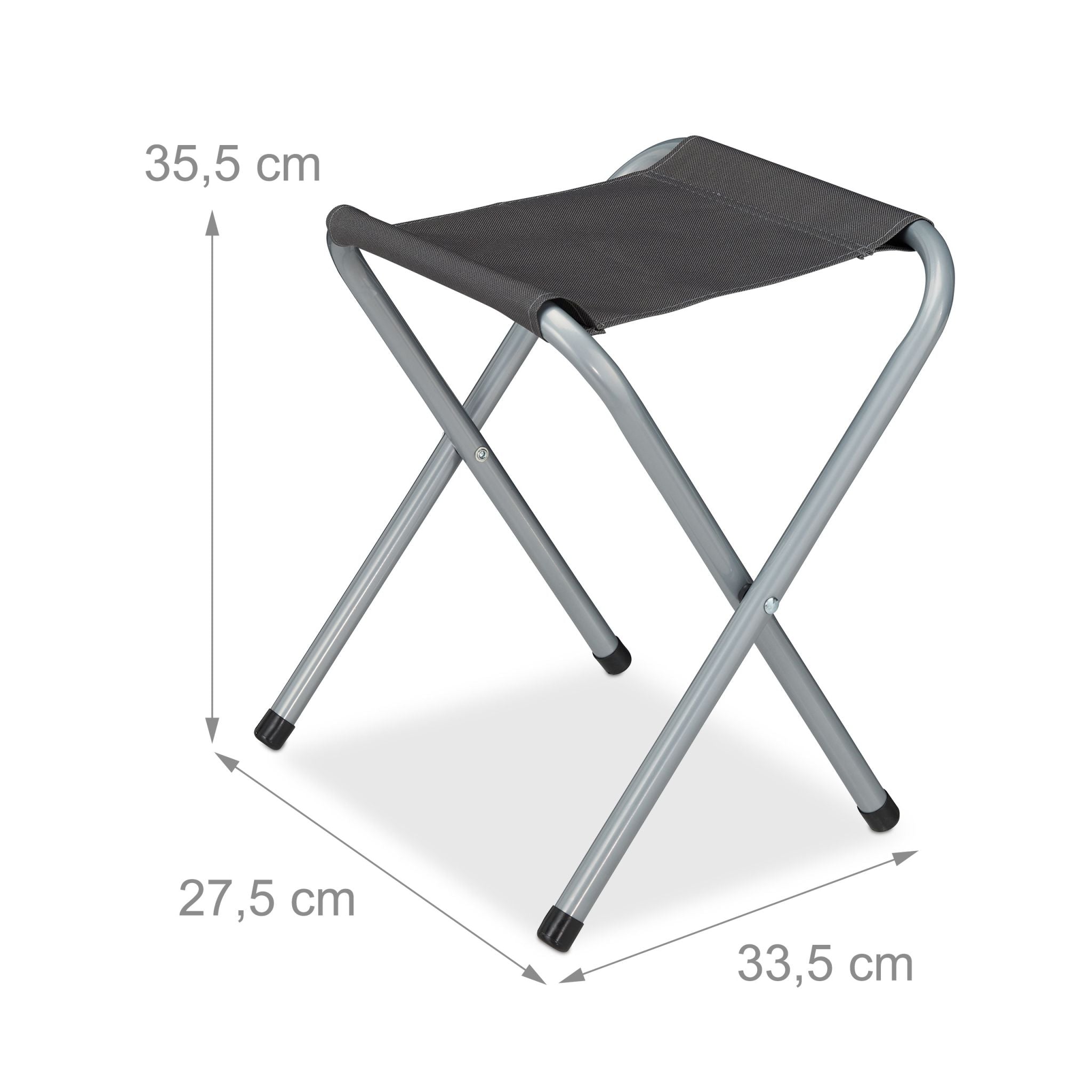 Campingtisch Set Silber-Grau von Relaxdays