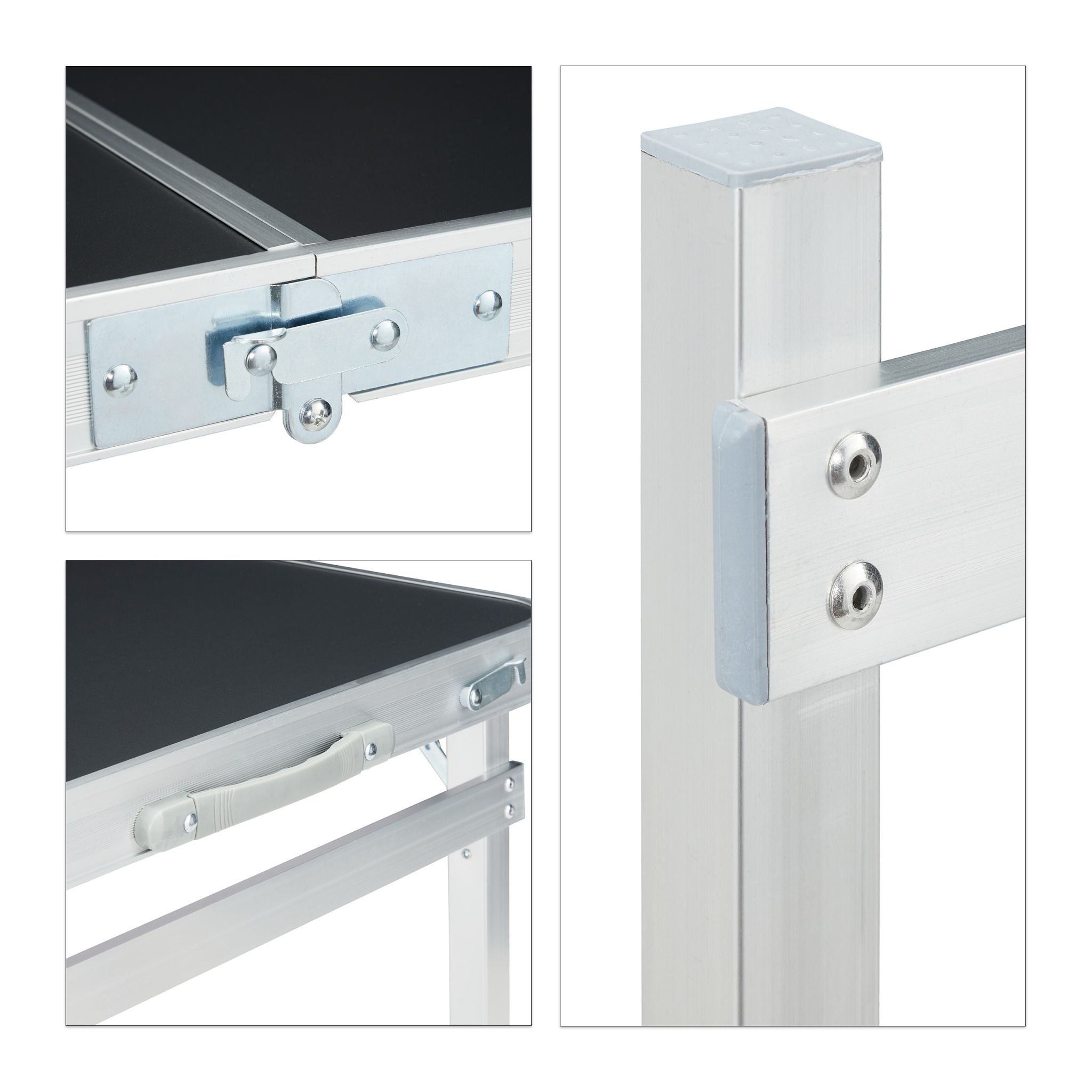 Campingtisch Set Silber-Grau von Relaxdays