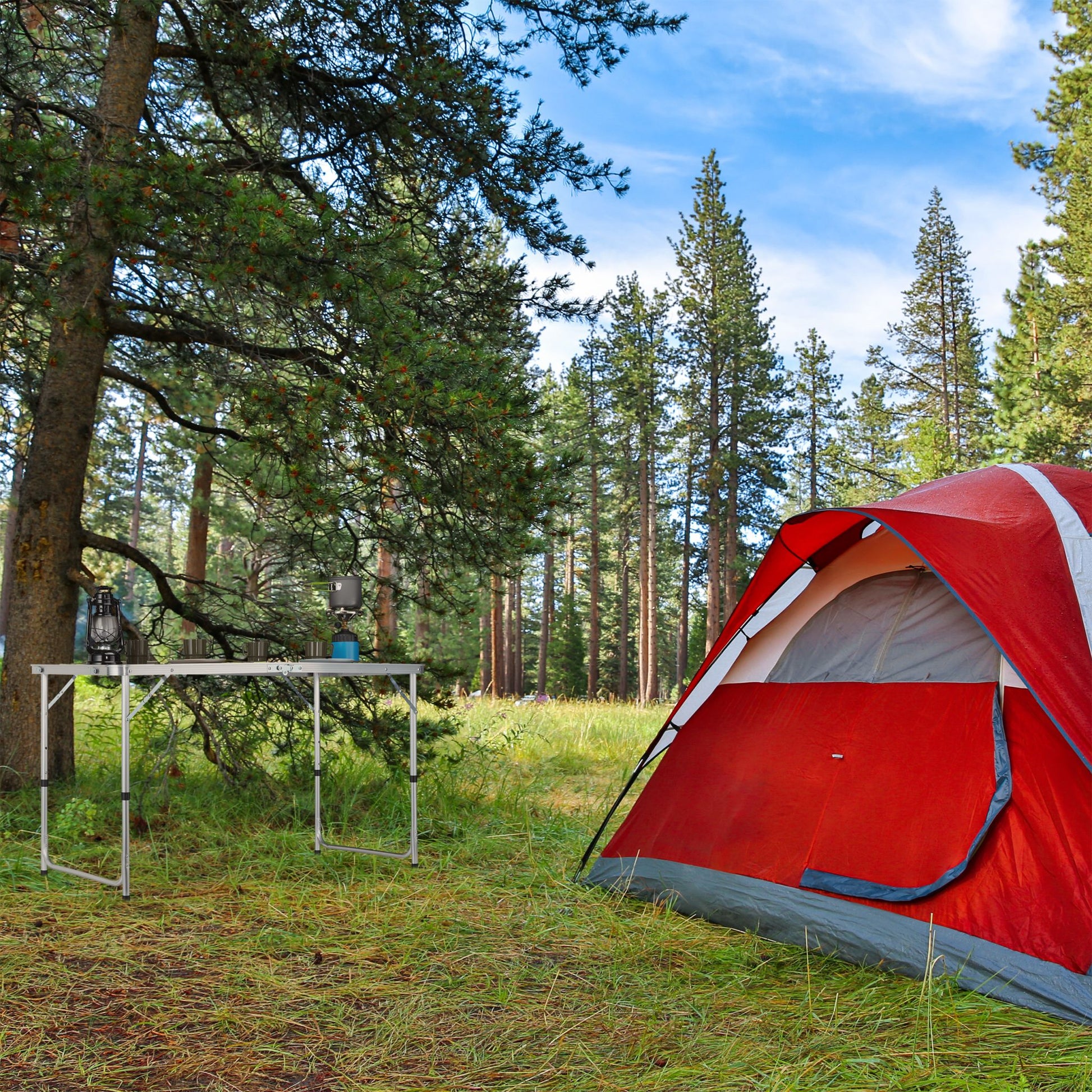 Campingtisch klappbar Silber-Grau von Relaxdays
