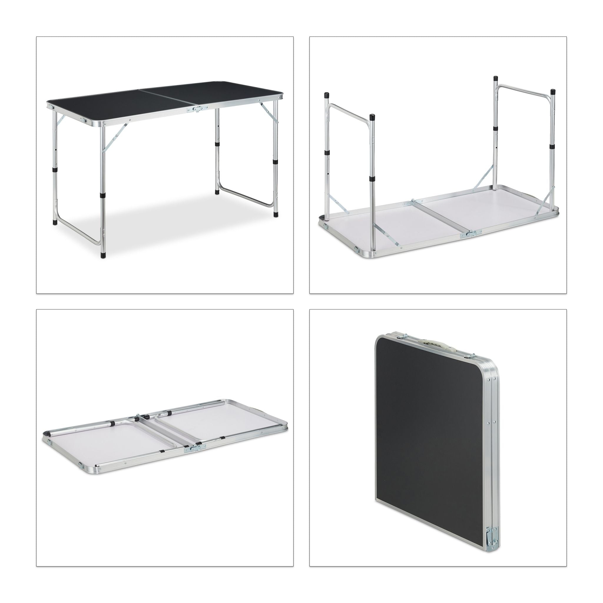 Campingtisch klappbar Silber-Grau von Relaxdays