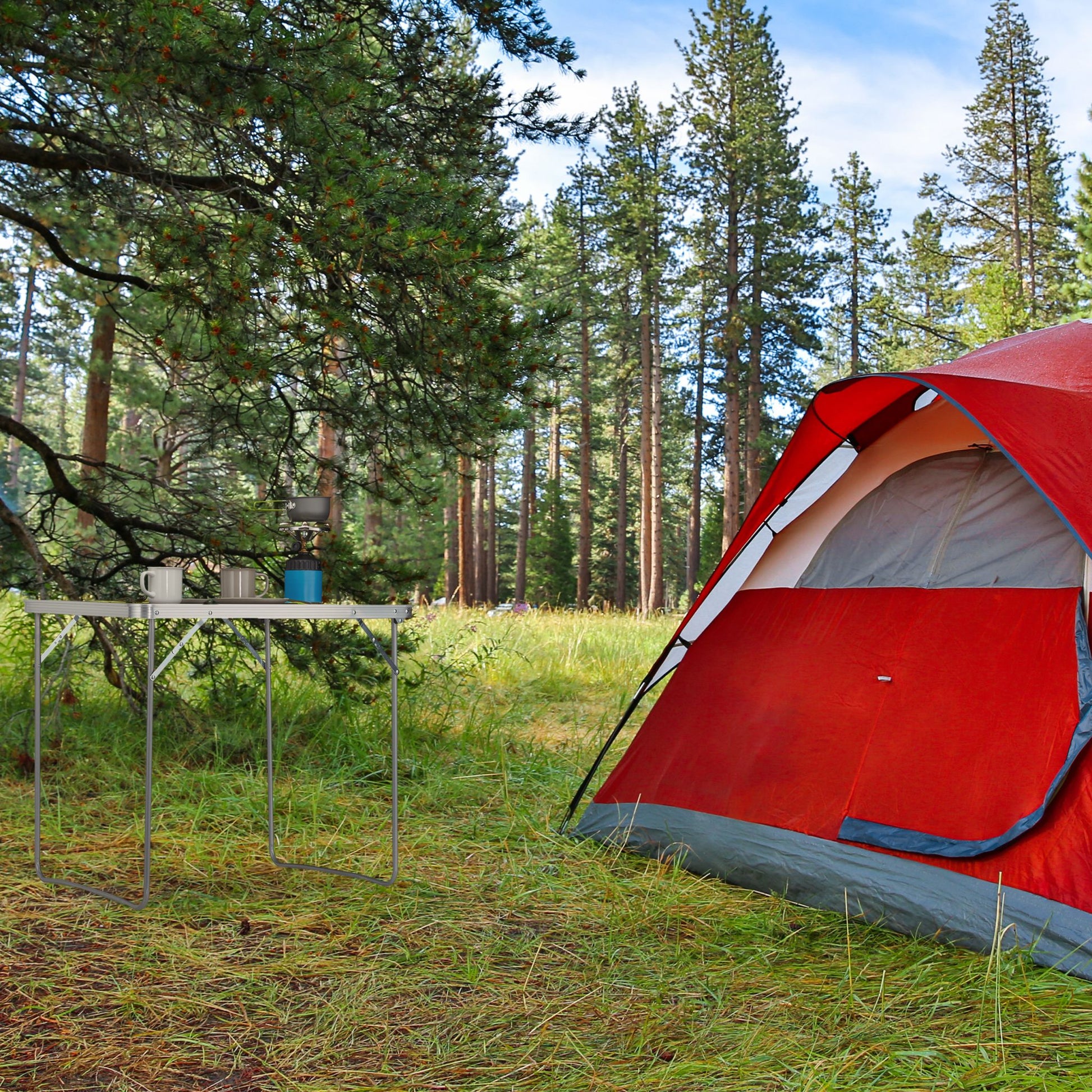 Campingtisch klappbar Silber-Grau von Relaxdays