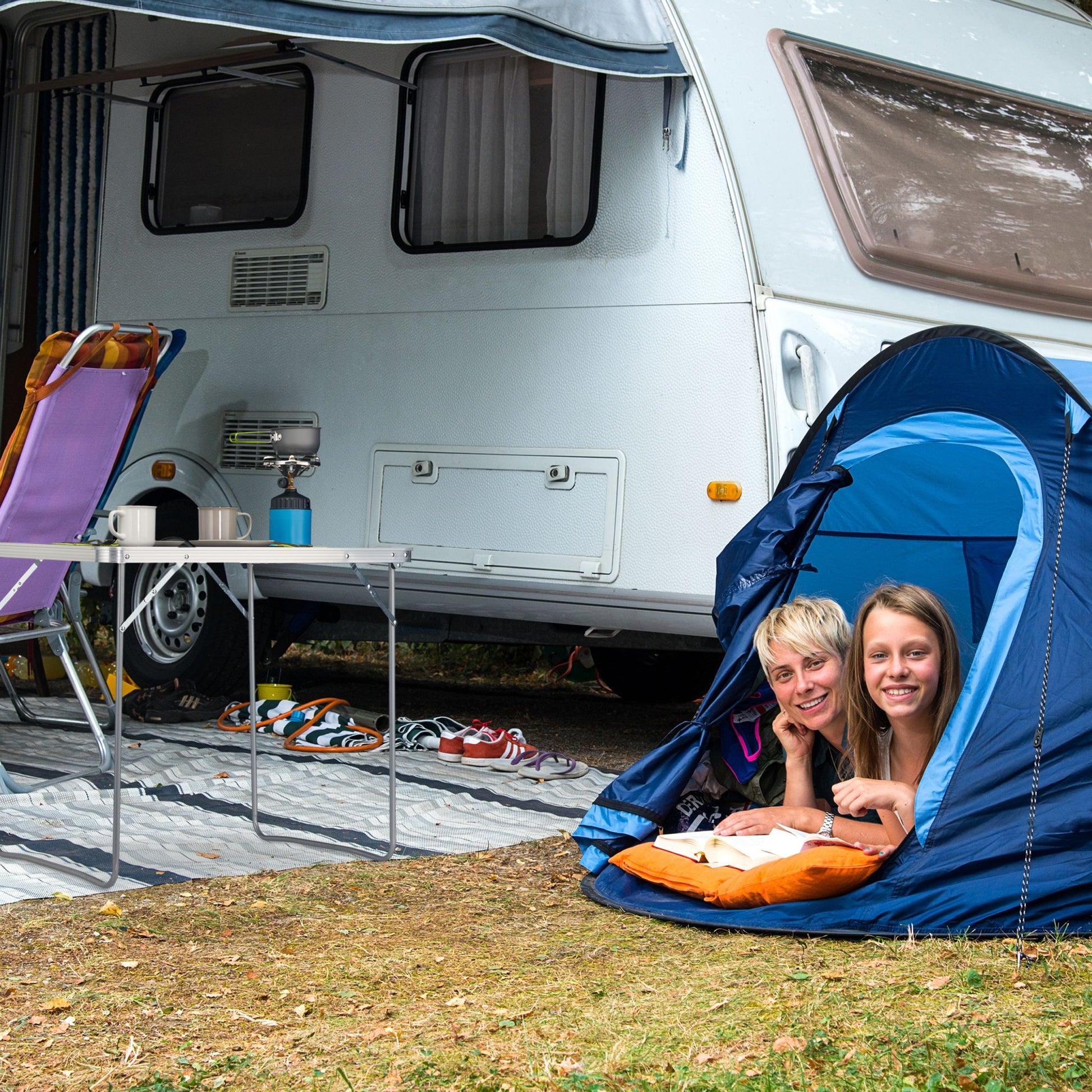 Campingtisch klappbar Silber-Grau von Relaxdays