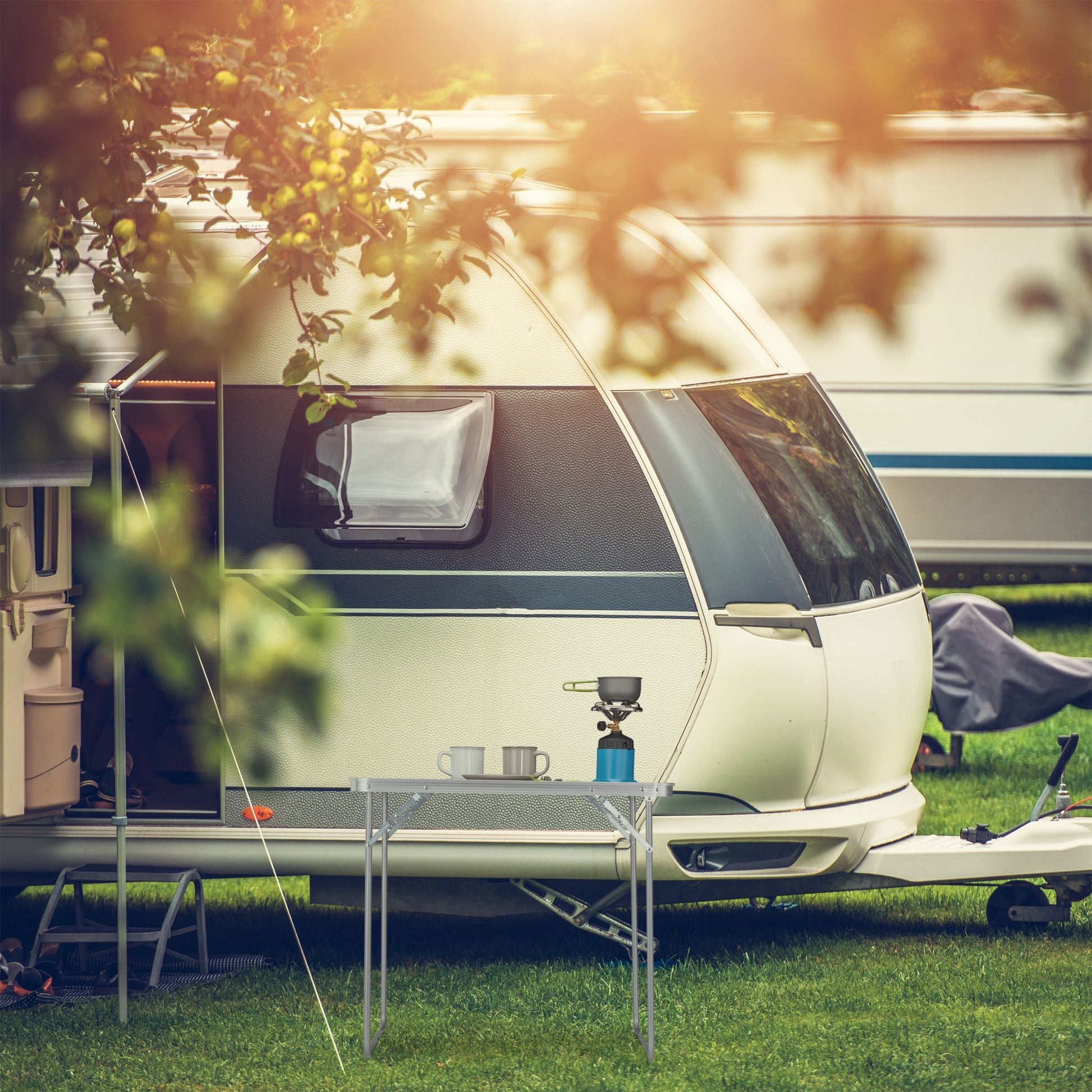Campingtisch klappbar Silber-Grau von Relaxdays