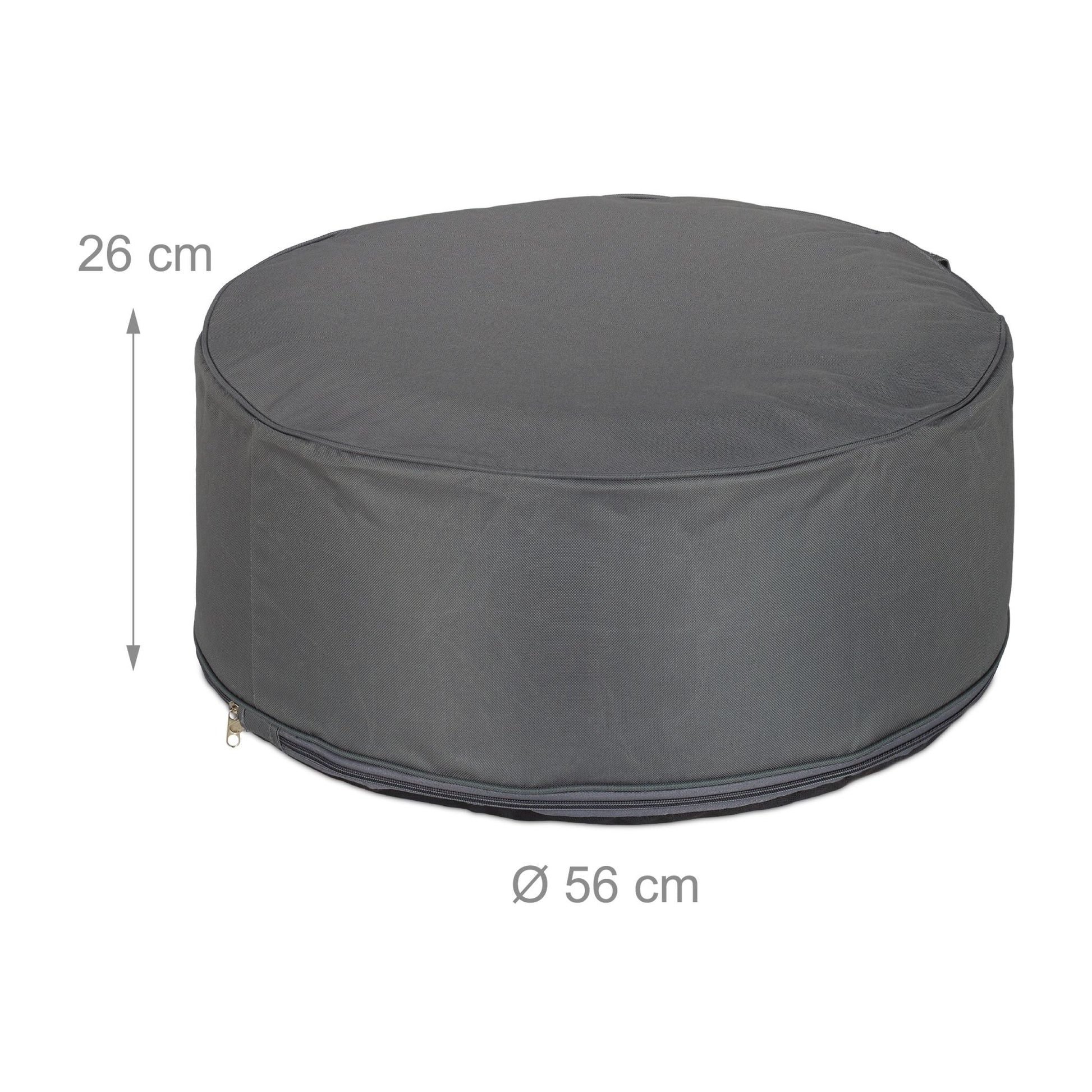 Aufblasbarer Hocker Anthrazit von Relaxdays