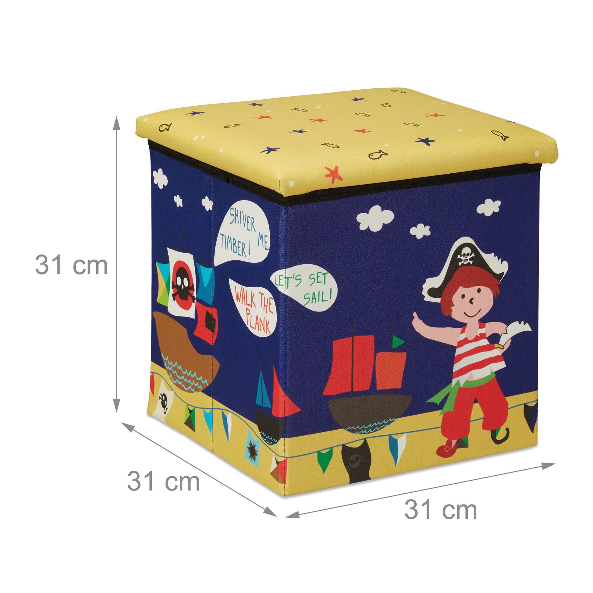 Sitzhocker Kinder Blau-Gelb von Relaxdays