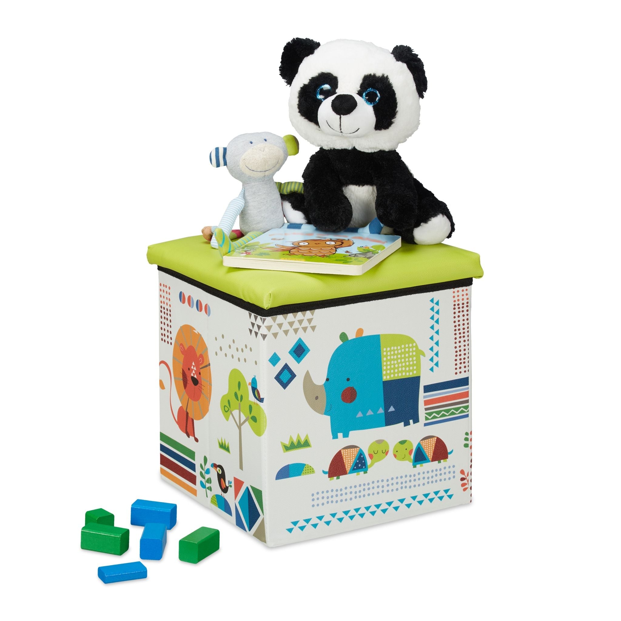 Sitzhocker Kinder Weiss-Grün von Relaxdays