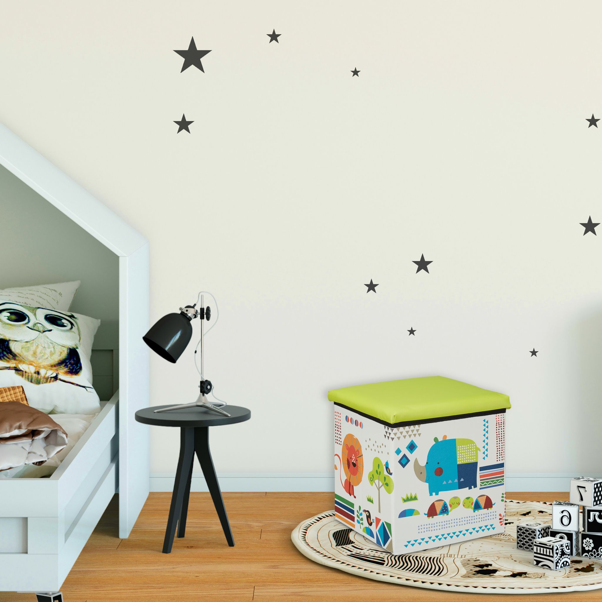 Sitzhocker Kinder Weiss-Grün von Relaxdays