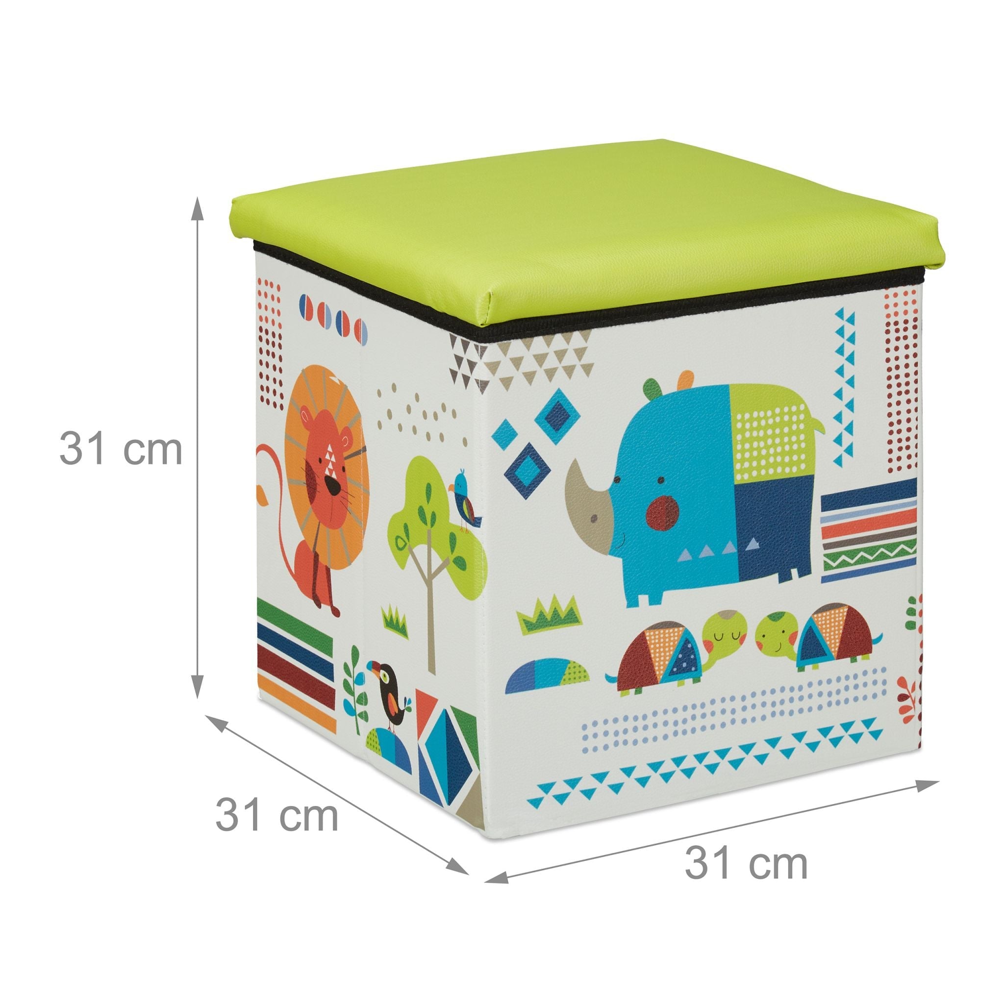 Sitzhocker Kinder Weiss-Grün von Relaxdays