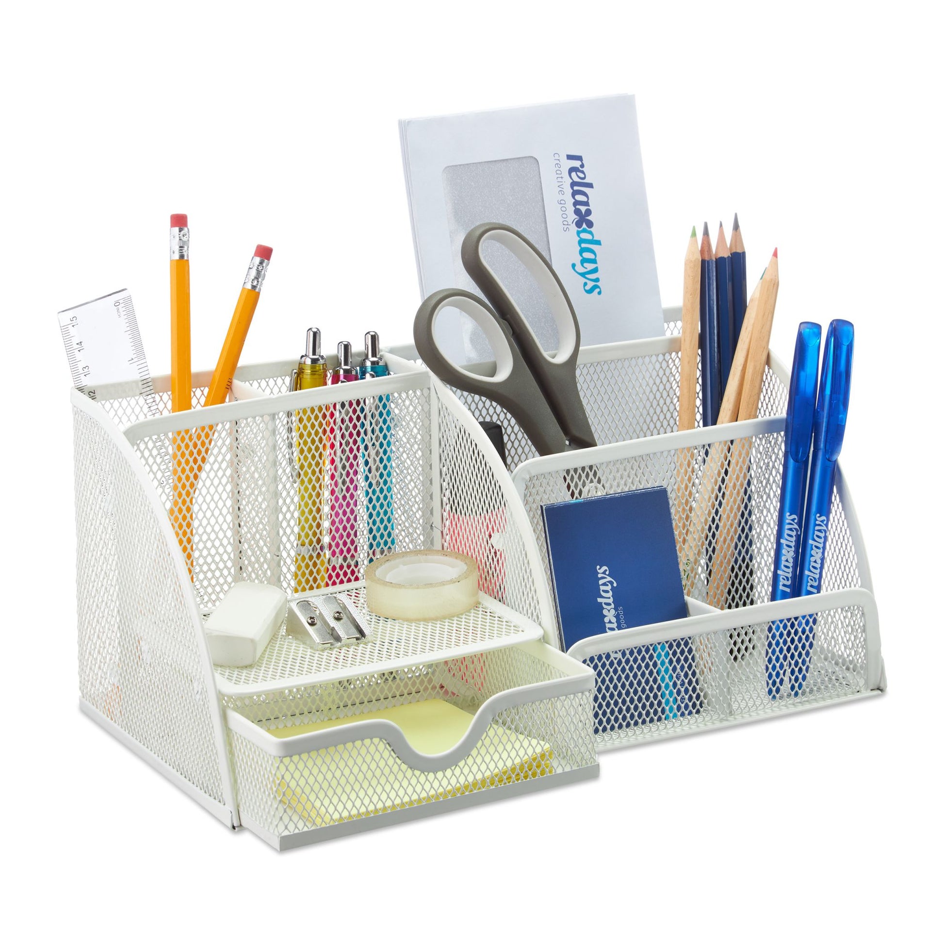 Schreibtisch Organizer Weiss Weiss von Relaxdays