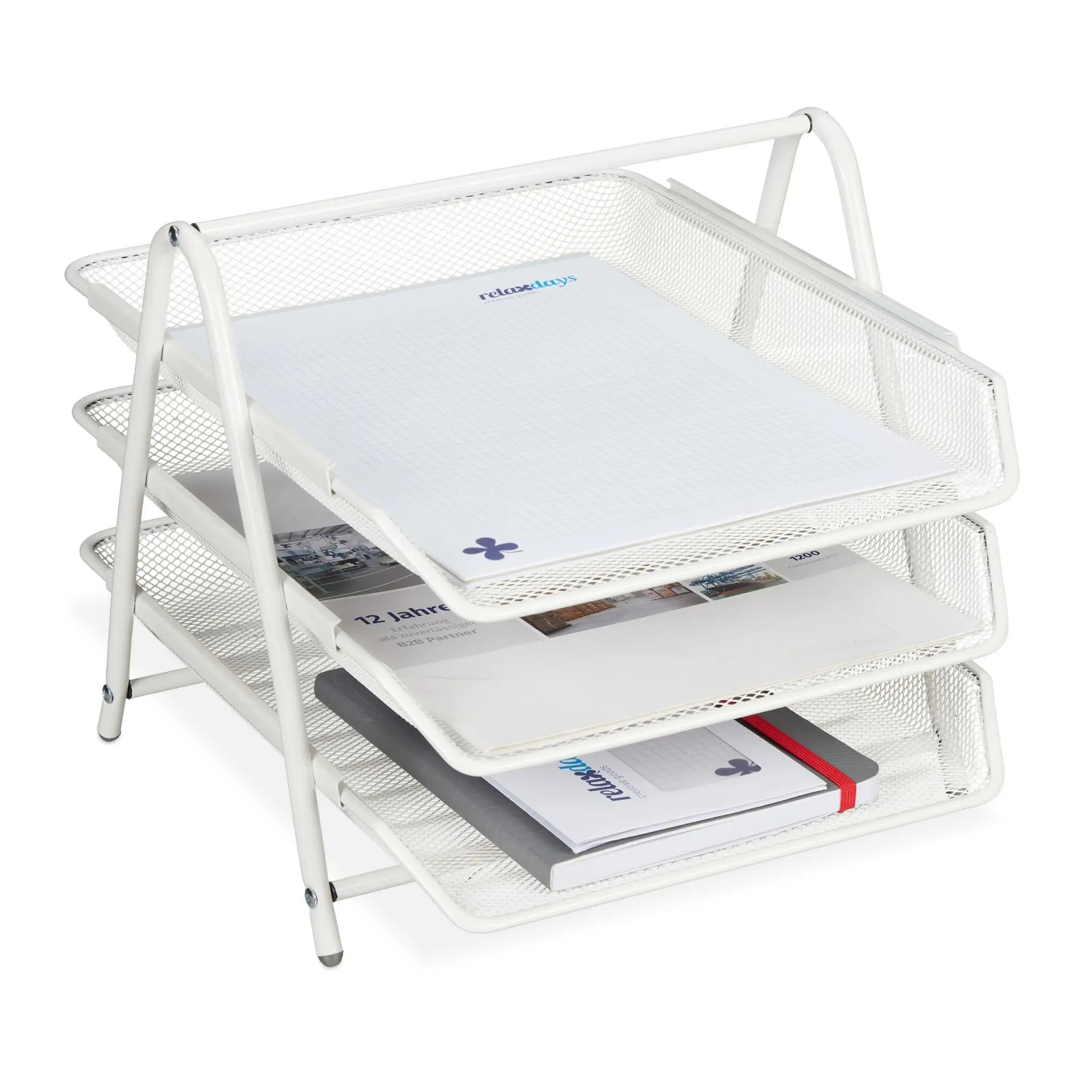 Dokumentenablage Metall Weiss von Relaxdays
