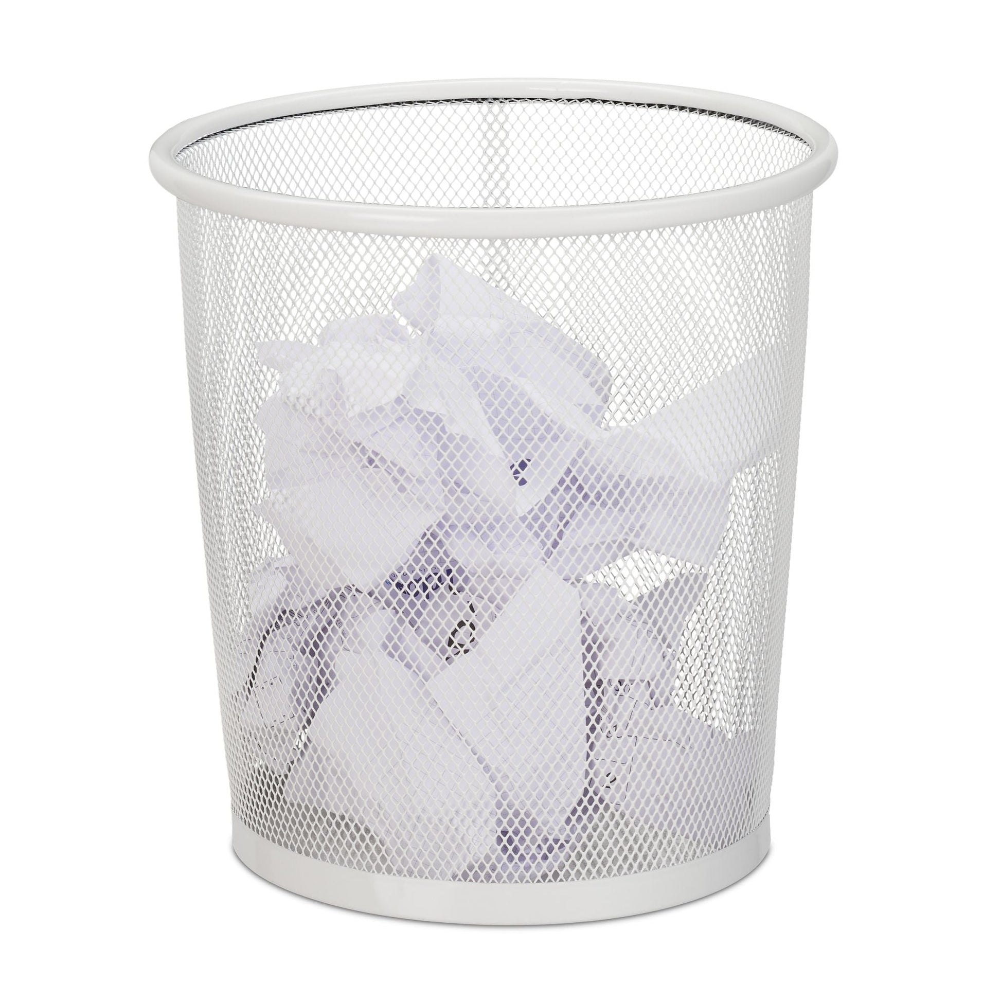 Papierkorb Drahtgeflecht Weiss von Relaxdays
