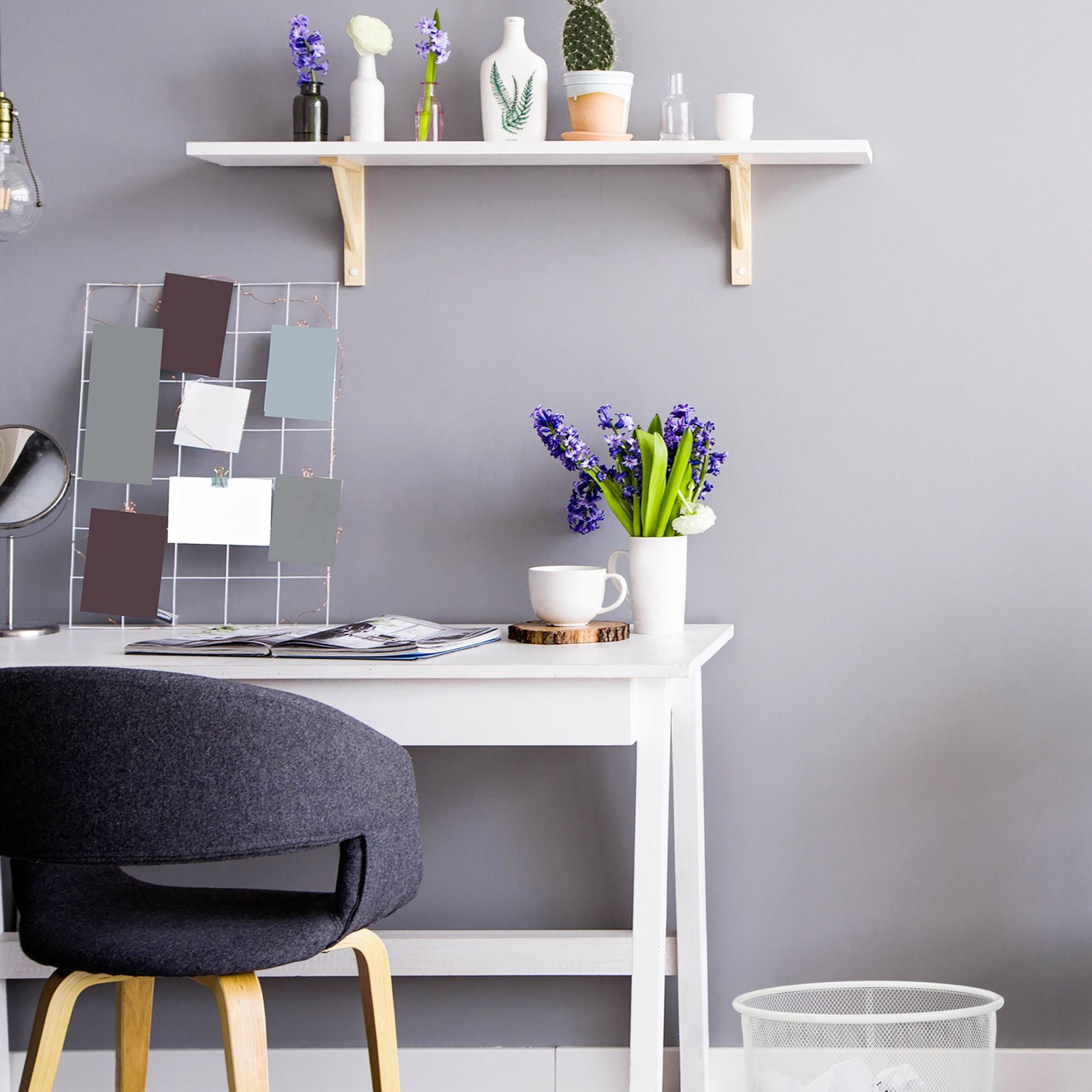Papierkorb Drahtgeflecht Weiss von Relaxdays