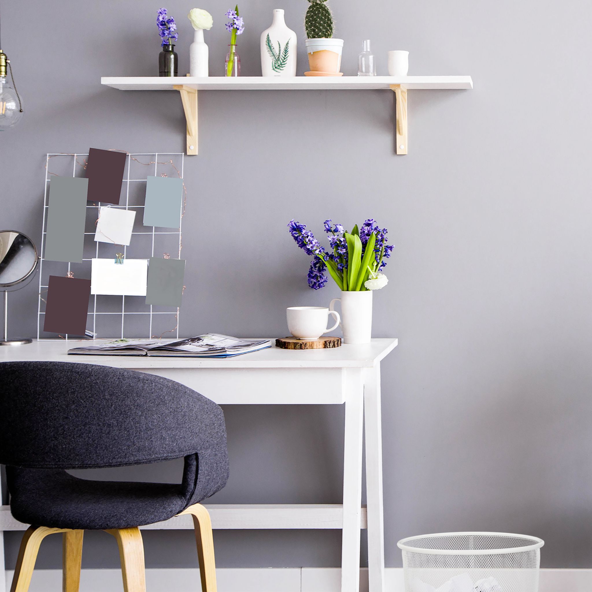 Papierkorb Drahtgeflecht Weiss von Relaxdays