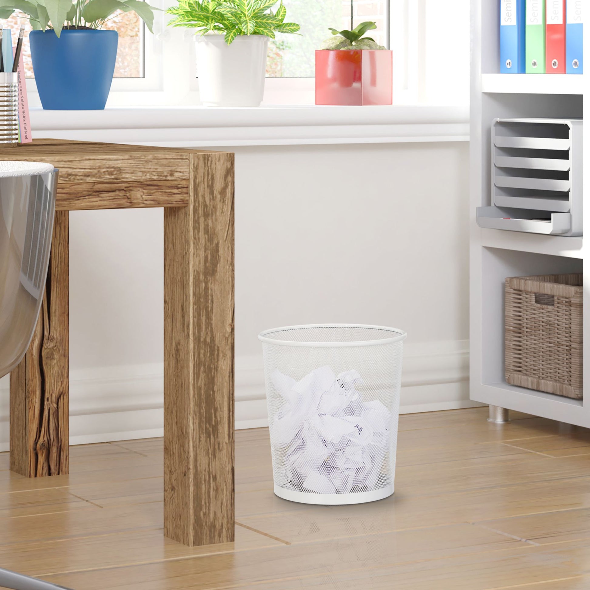 Papierkorb Draht Weiss von Relaxdays
