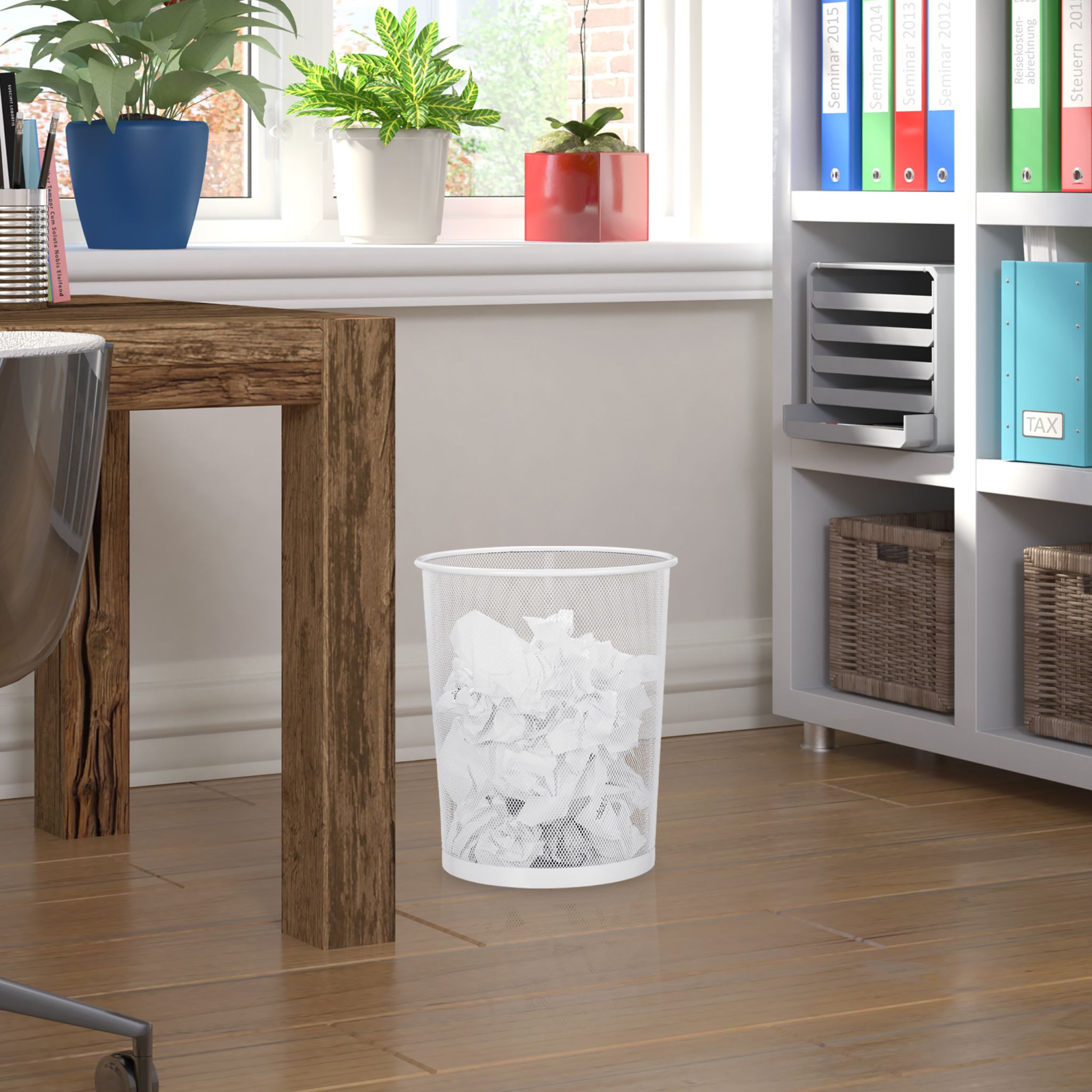 Papierkorb gross Weiss von Relaxdays