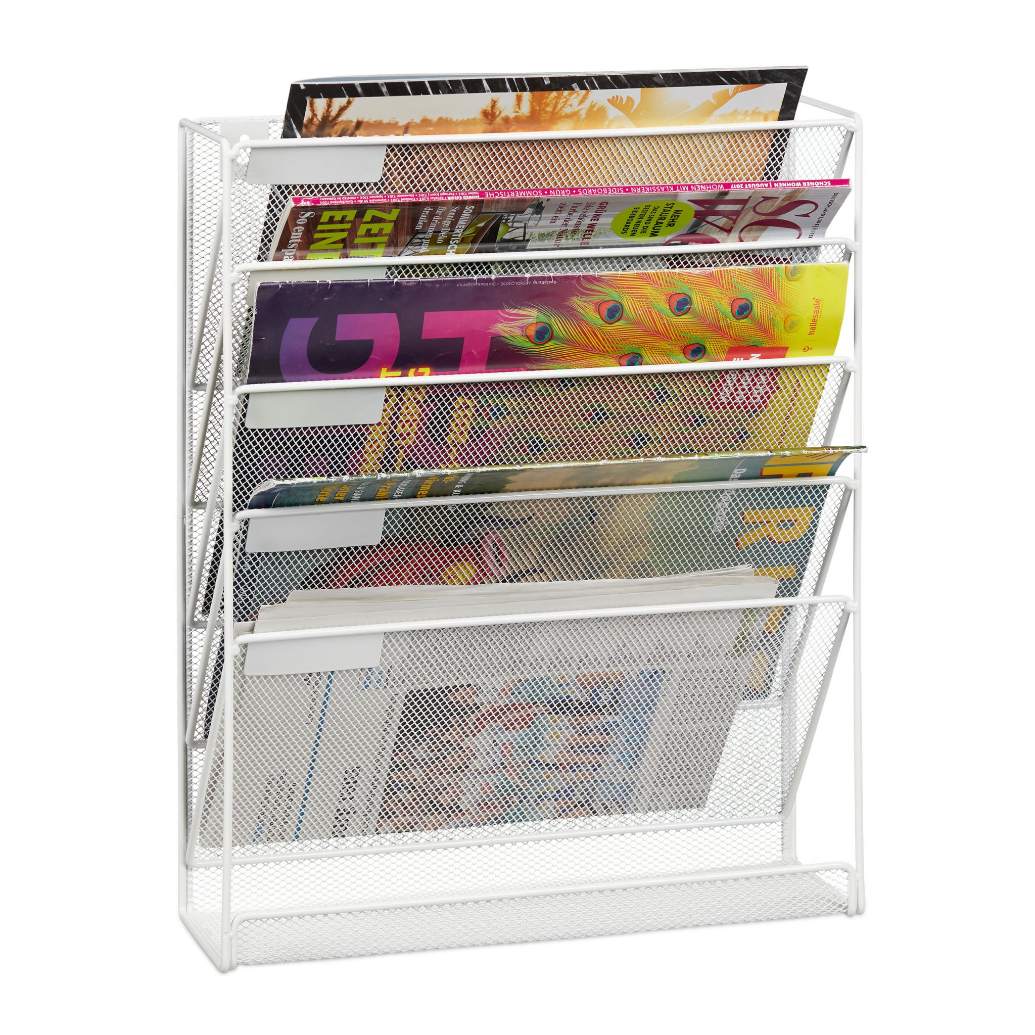 Zeitschriftenhalter Wand Weiss von Relaxdays